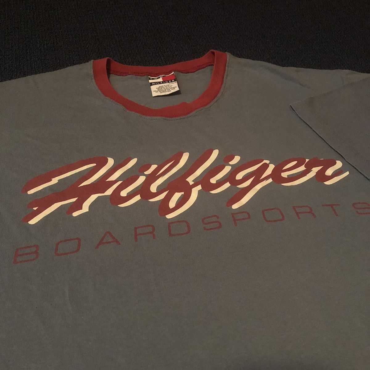 Tommy Hilfiger Vintage 90s Tommy Hilfiger Jeans Board Sports Logo Ring Tee Size US XL / EU 56 / 4 - 1 Thumbnail