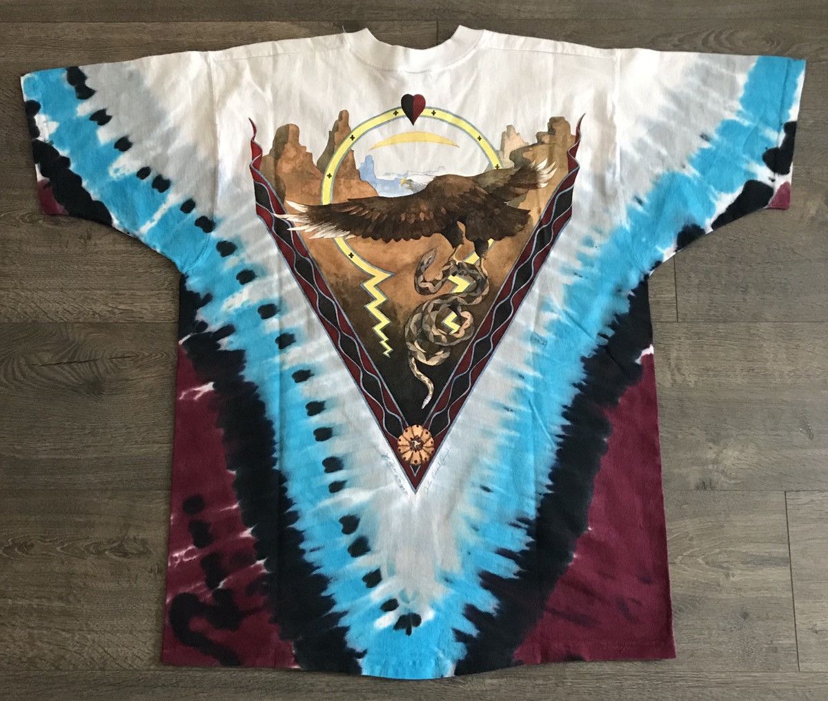 Grateful Dead FinalDrop! Vintage 1992 Liquid Blue Bison Skull Print Tee Size US L / EU 52-54 / 3 - 2 Thumbnail