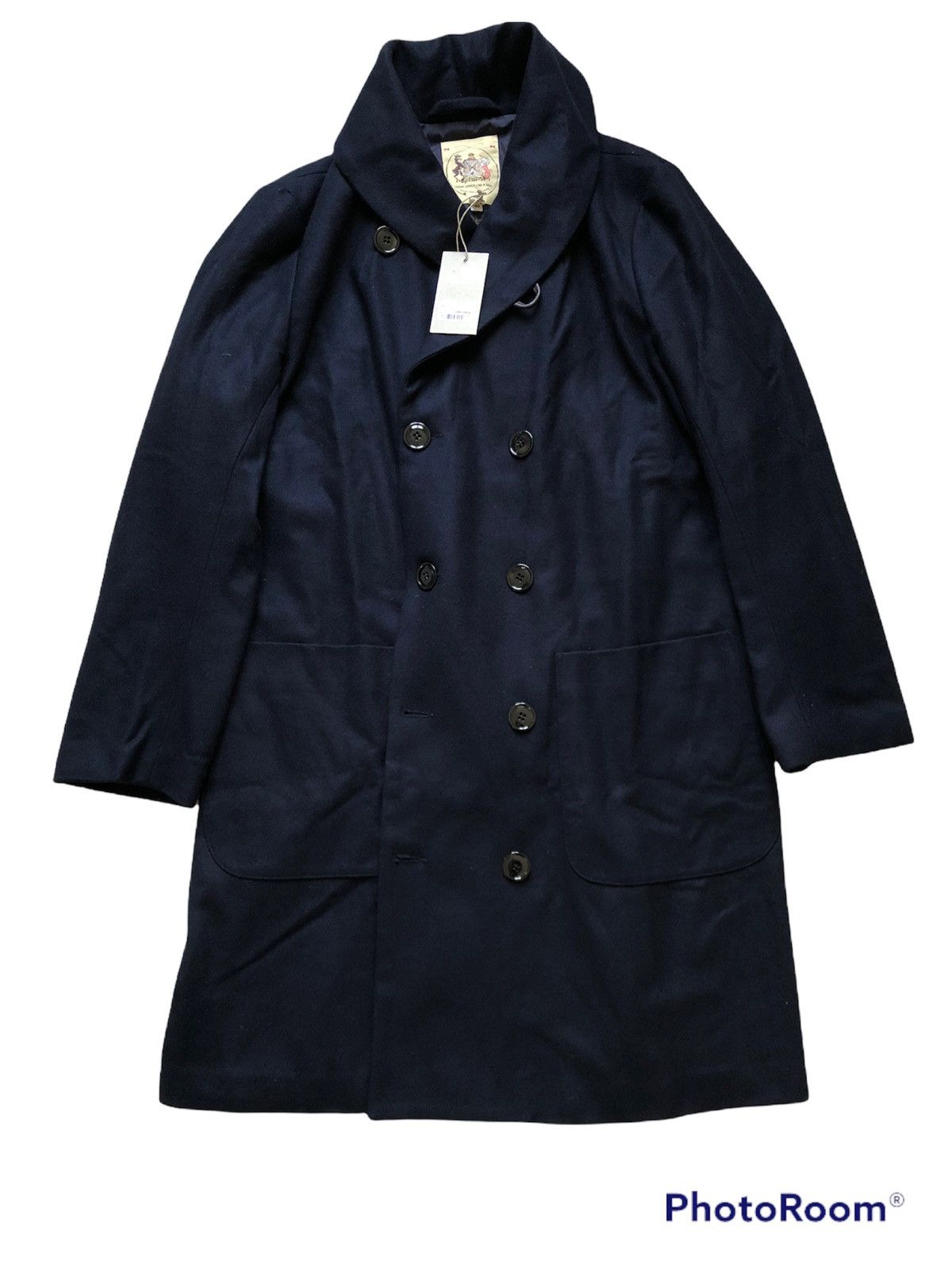 Monitaly Shawl Coat Monitaly Navy Grailed