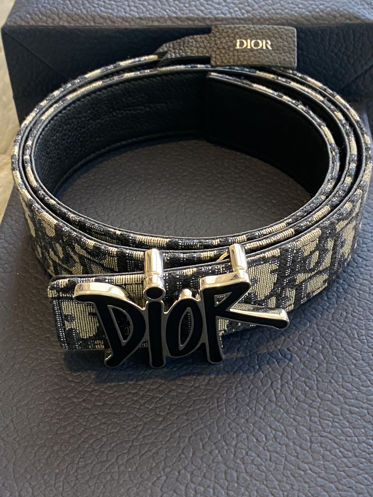 Dior × Stussy Dior x Stussy Onlique Belt and Shawn Buckle Reversible |  Grailed