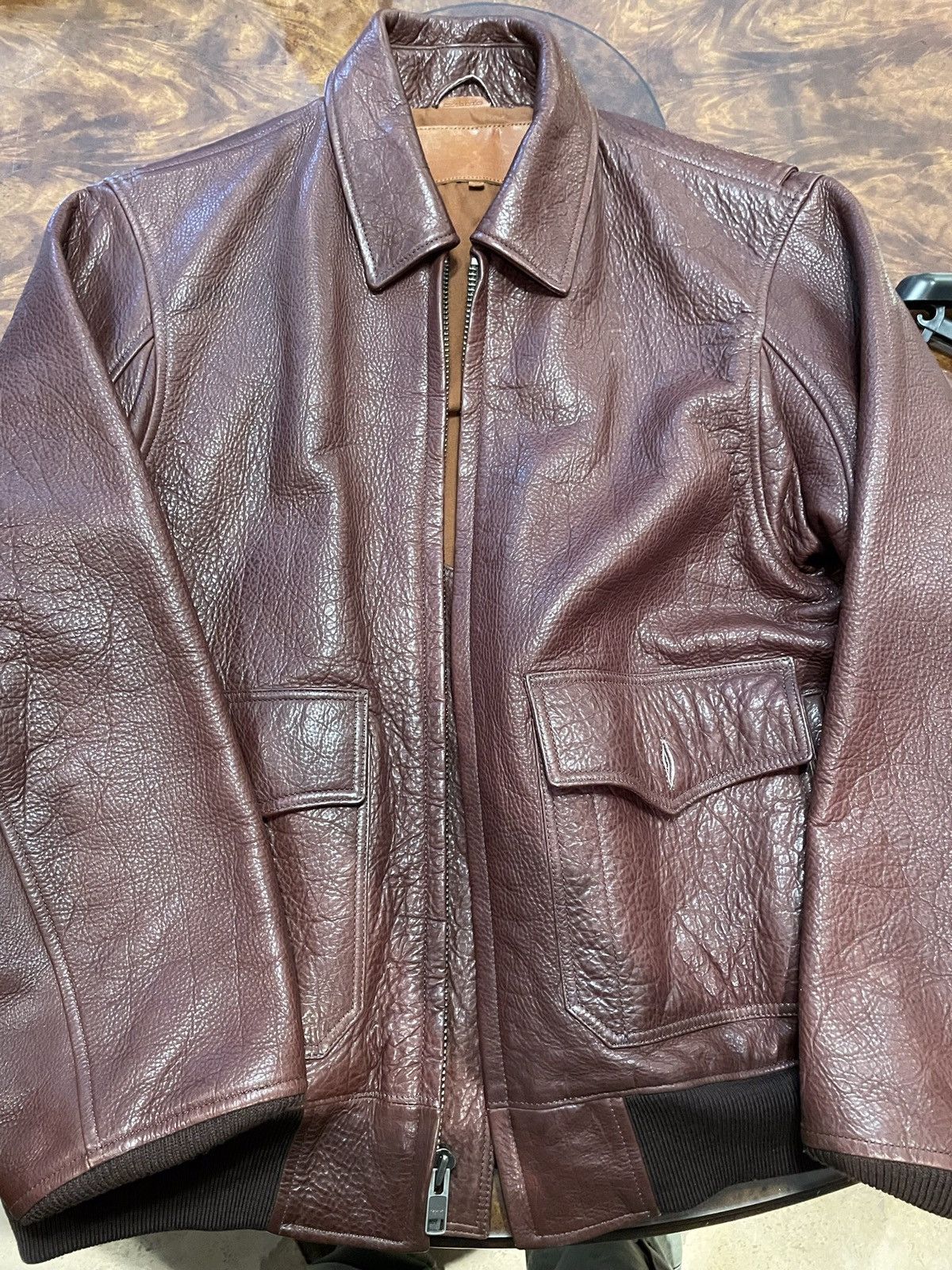 Orvis Bison leather by Orvis flight jacket | Grailed