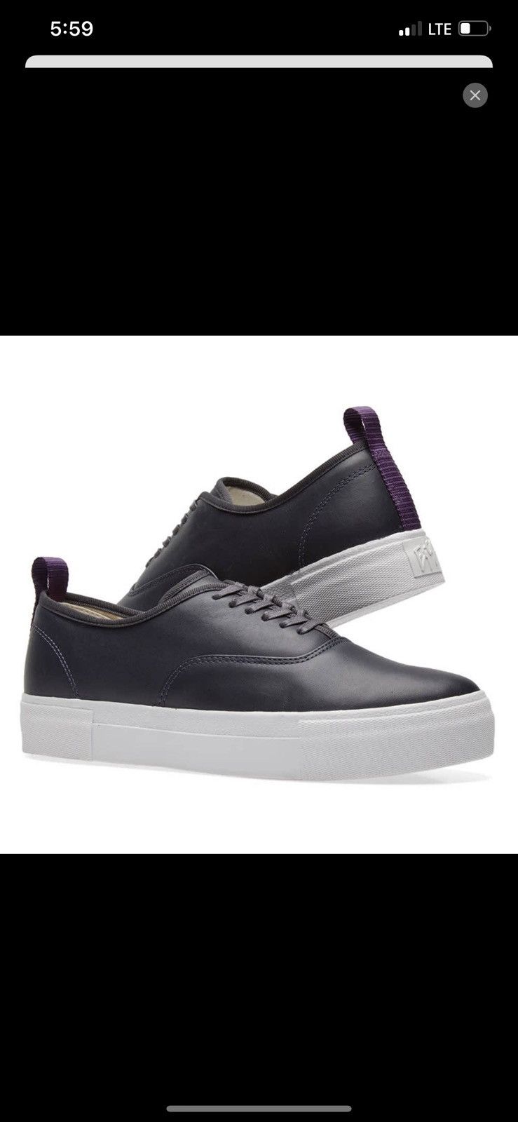 Eytys Mother Leather Unisex shoe Men US7 US.5W trainers navy