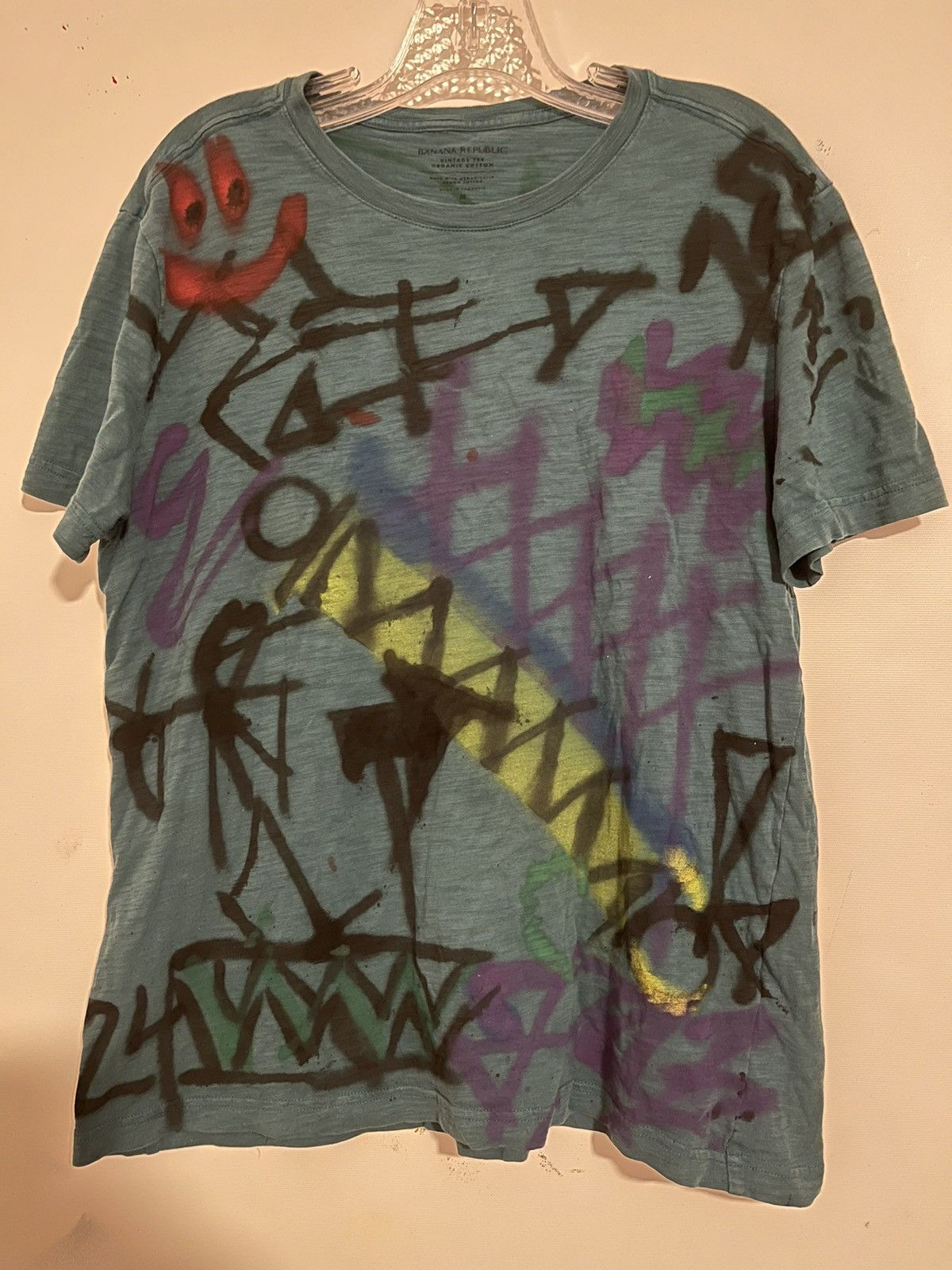 Vintage T-shirts Graffiti Trend Brand Cotton Short Sleeve T-Shirt