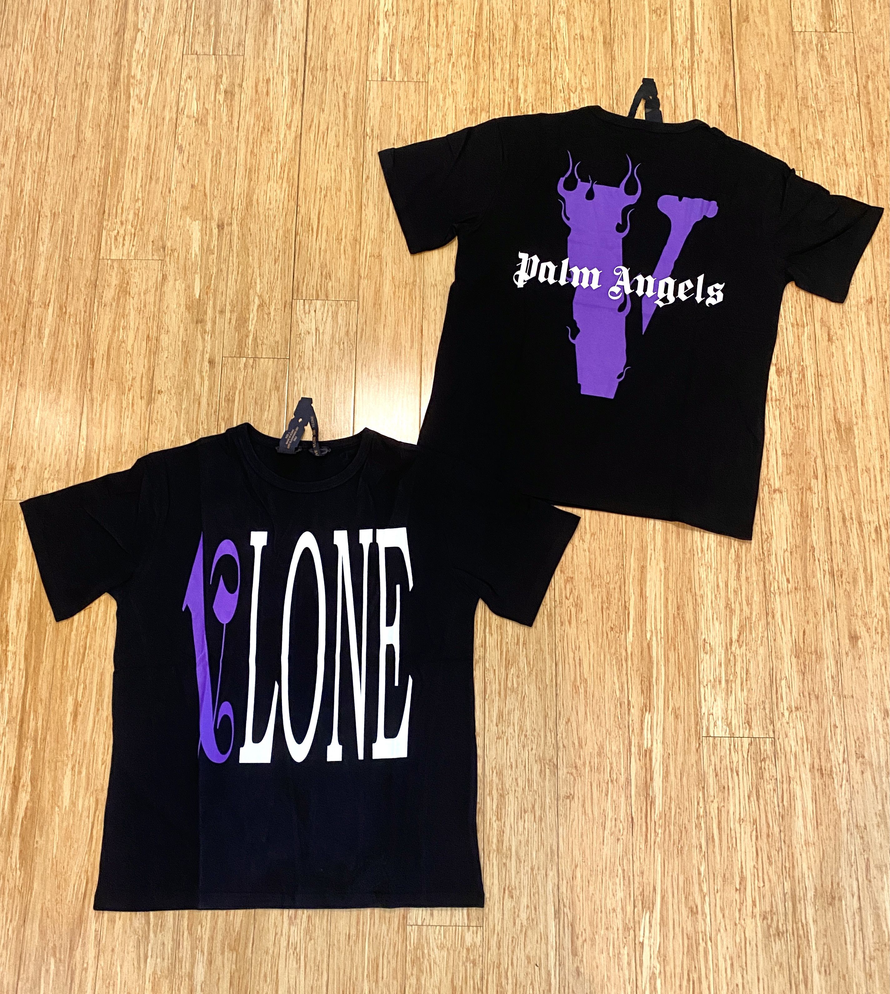 Vlone Palm Angels Purple T-shirt Size S-XL - Ships Same Day