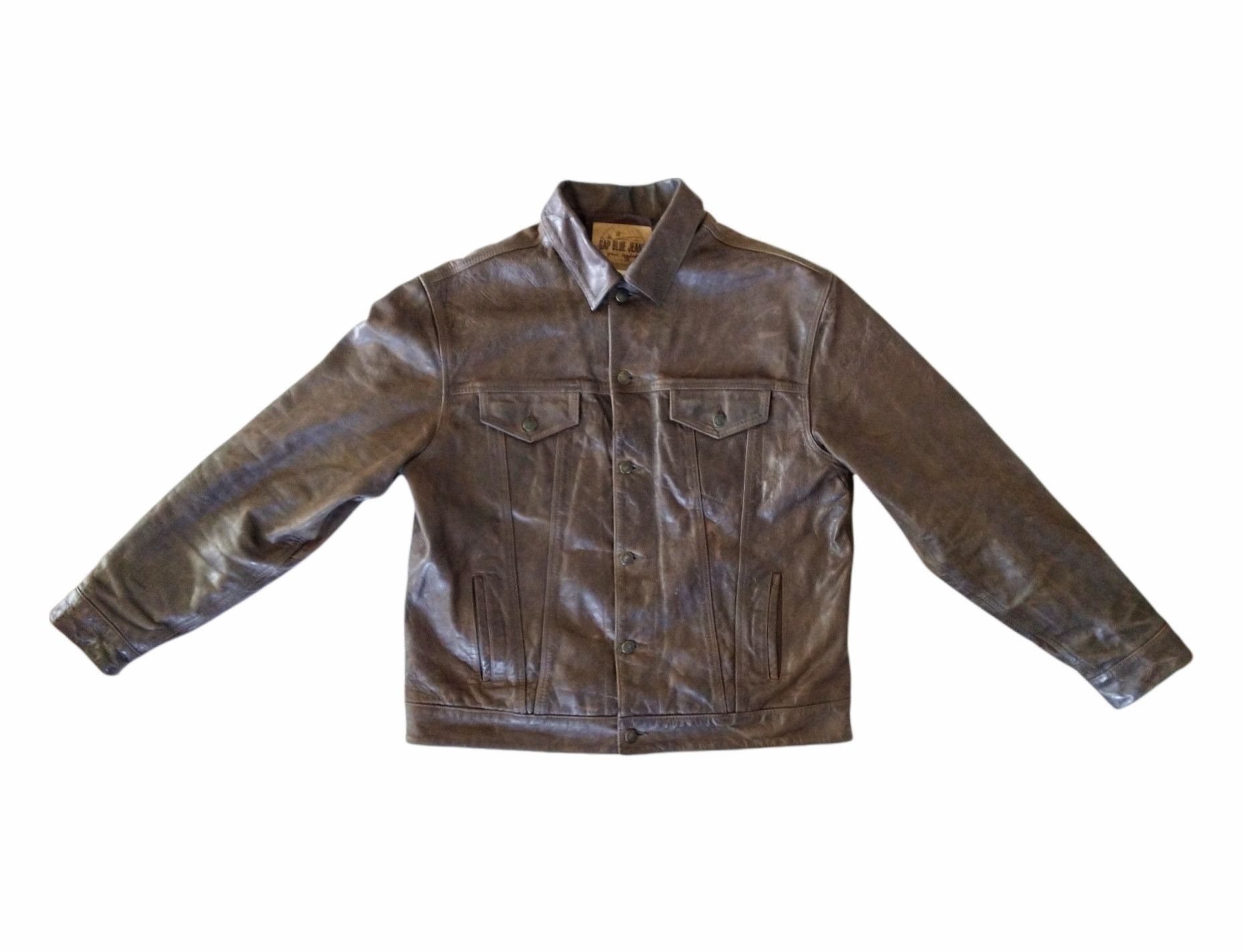 Gap Vintage Gap Leather Trucker Jacket Brown Large Size US L / EU 52-54 / 3 - 1 Thumbnail