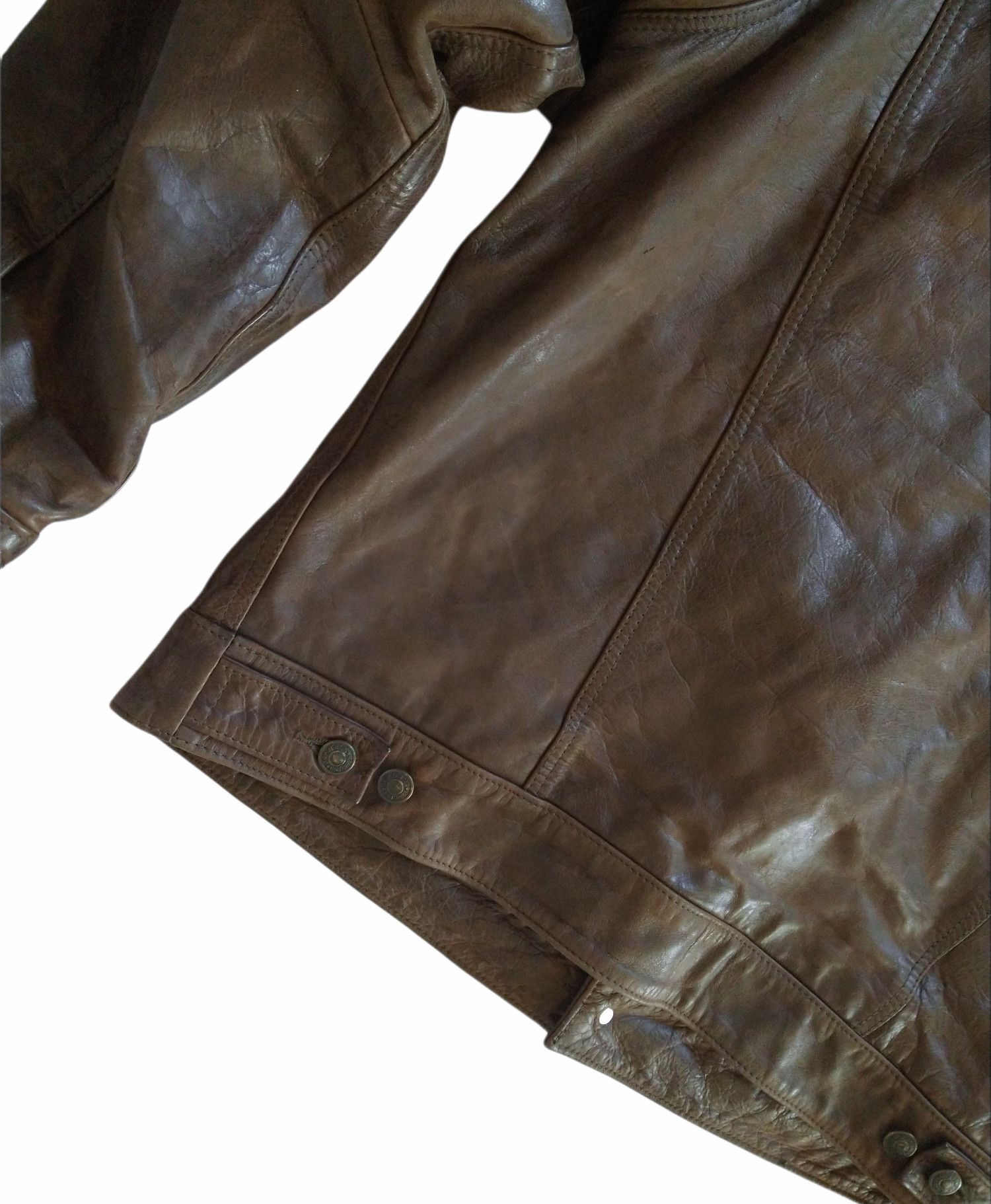 Gap Vintage Gap Leather Trucker Jacket Brown Large Size US L / EU 52-54 / 3 - 9 Thumbnail