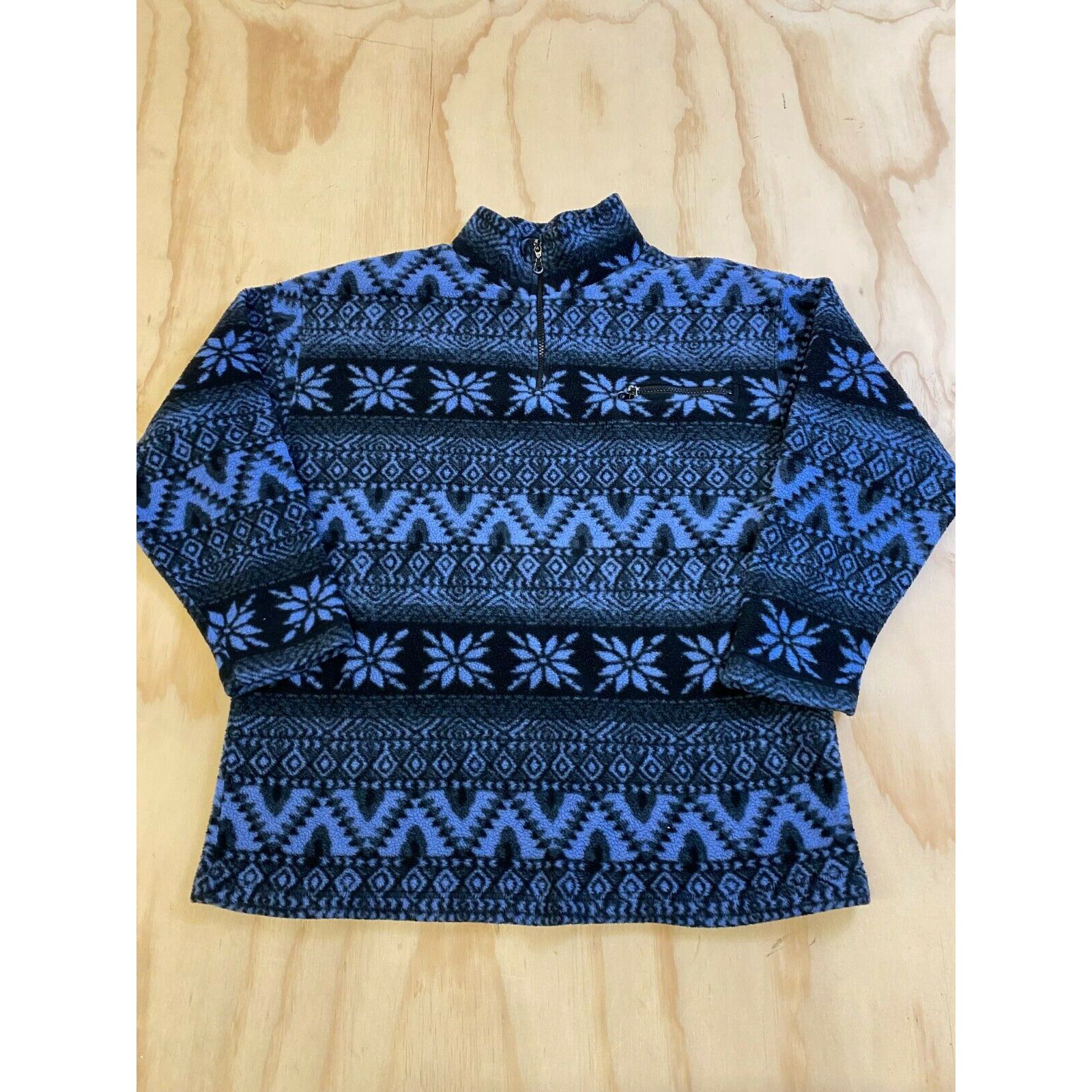 PRIDES LANDING MEN SIZE LARGE 1/4 ZIP FLEECE AZTEC PRINT MOCK NECK SWEATSHIRT