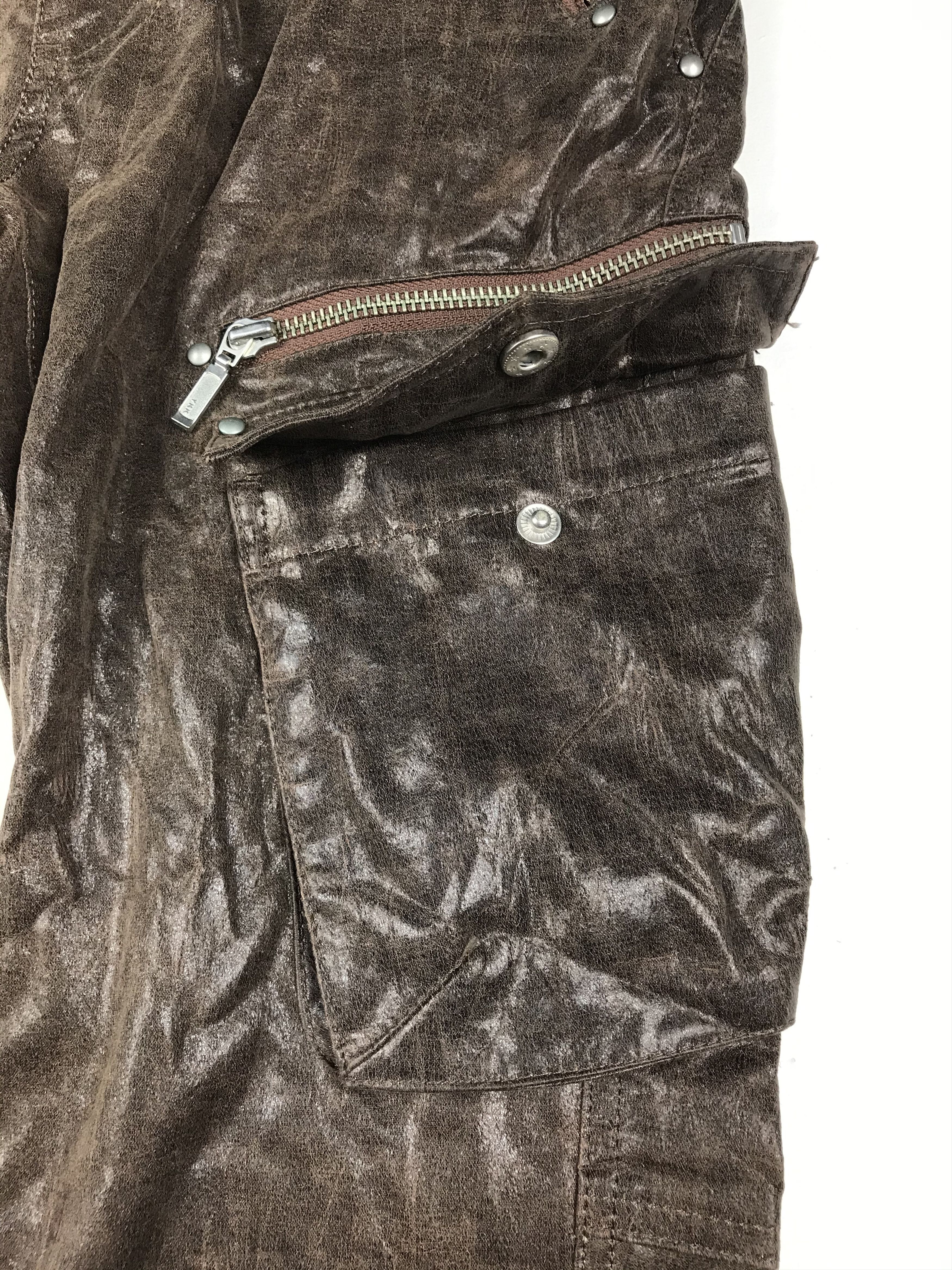 Japanese Brand RARE 90s Leather Multiple Pocket Cargo Pants Size US 29 - 5 Thumbnail