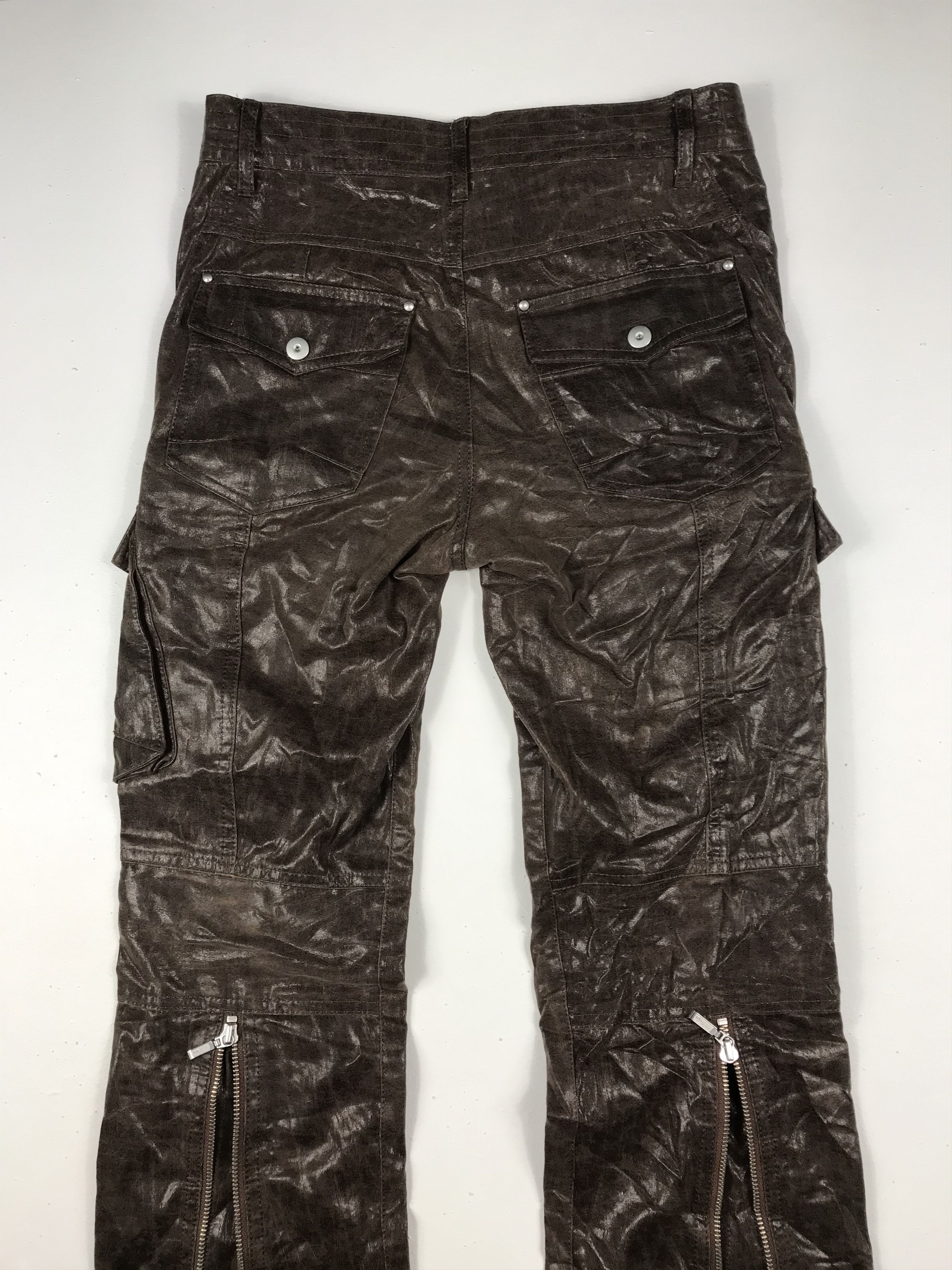 Japanese Brand RARE 90s Leather Multiple Pocket Cargo Pants Size US 29 - 9 Thumbnail