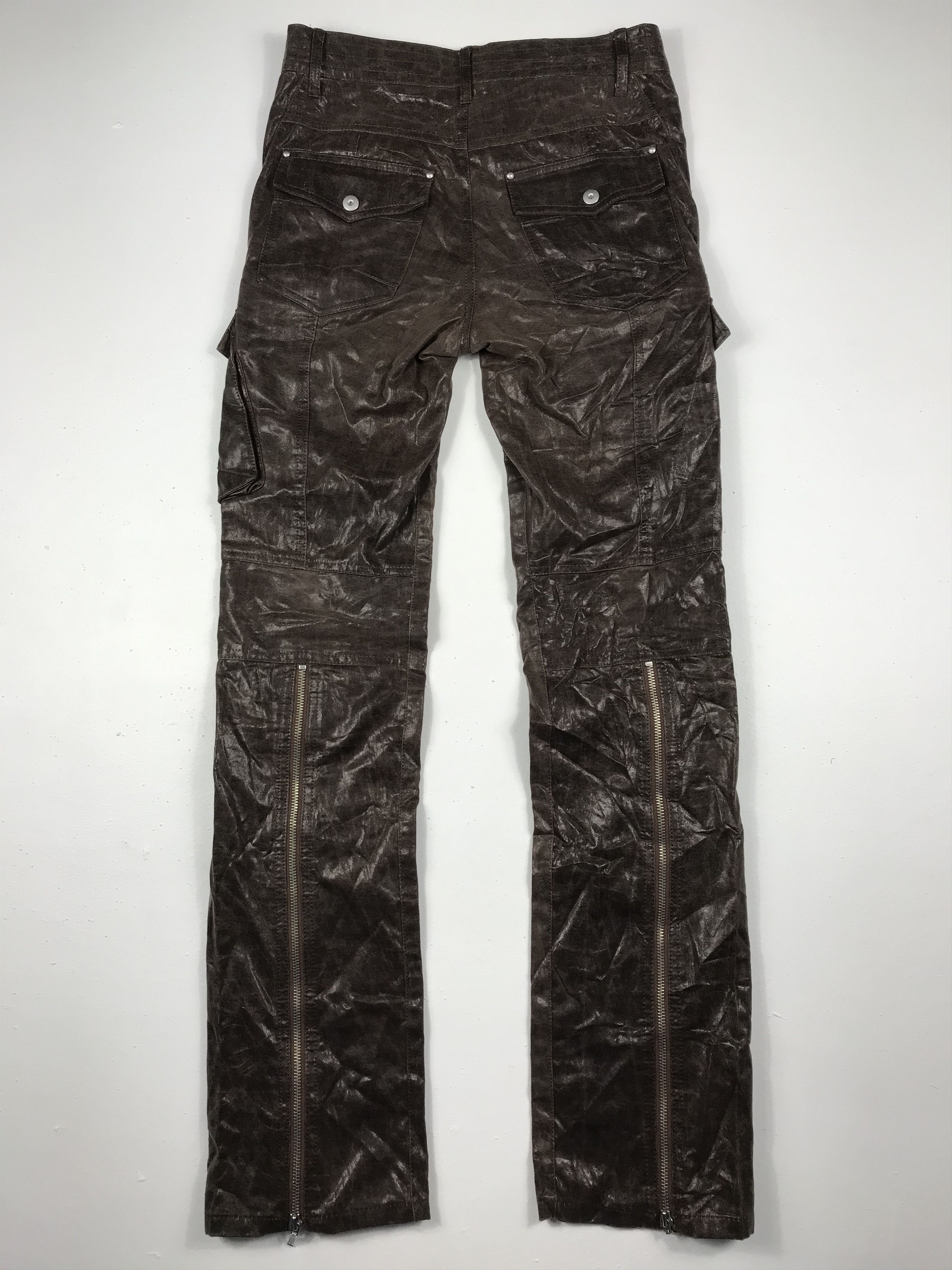Japanese Brand RARE 90s Leather Multiple Pocket Cargo Pants Size US 29 - 7 Thumbnail