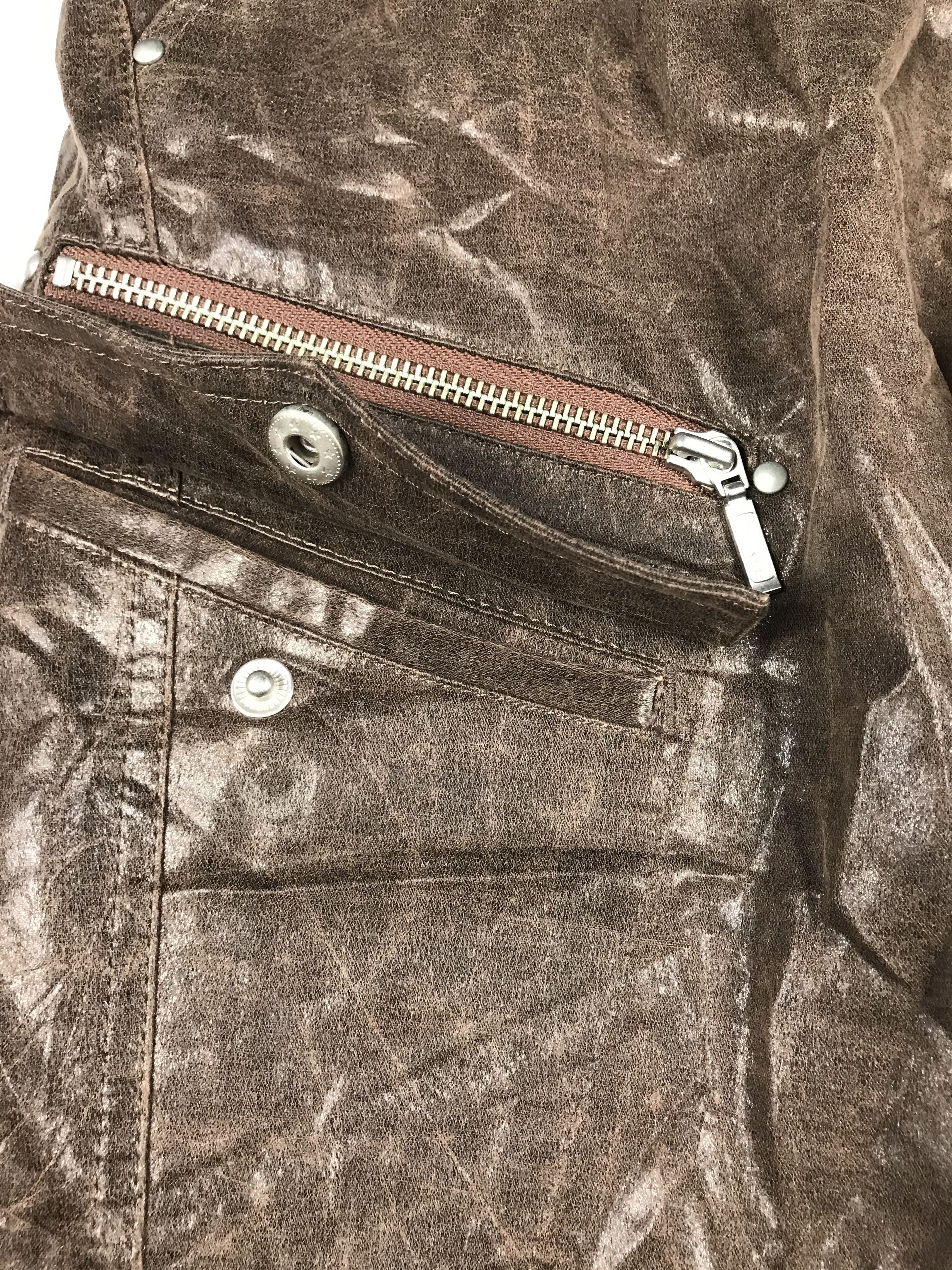 Japanese Brand RARE 90s Leather Multiple Pocket Cargo Pants Size US 29 - 4 Thumbnail