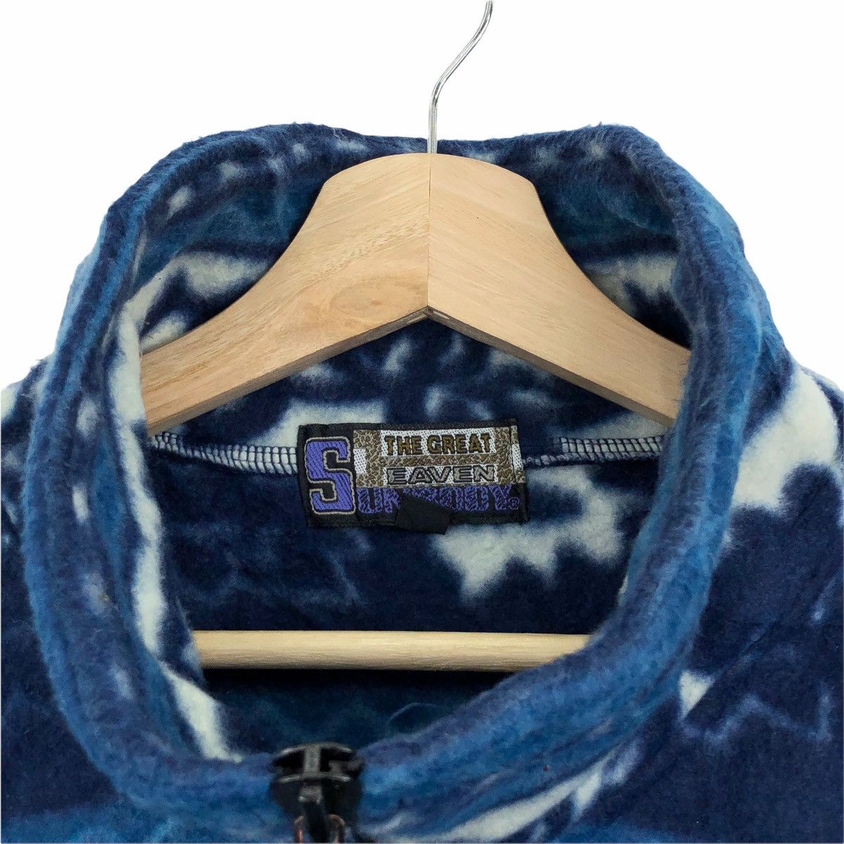 Vintage All Over Print Floral Geometric Half Zipper Fleece