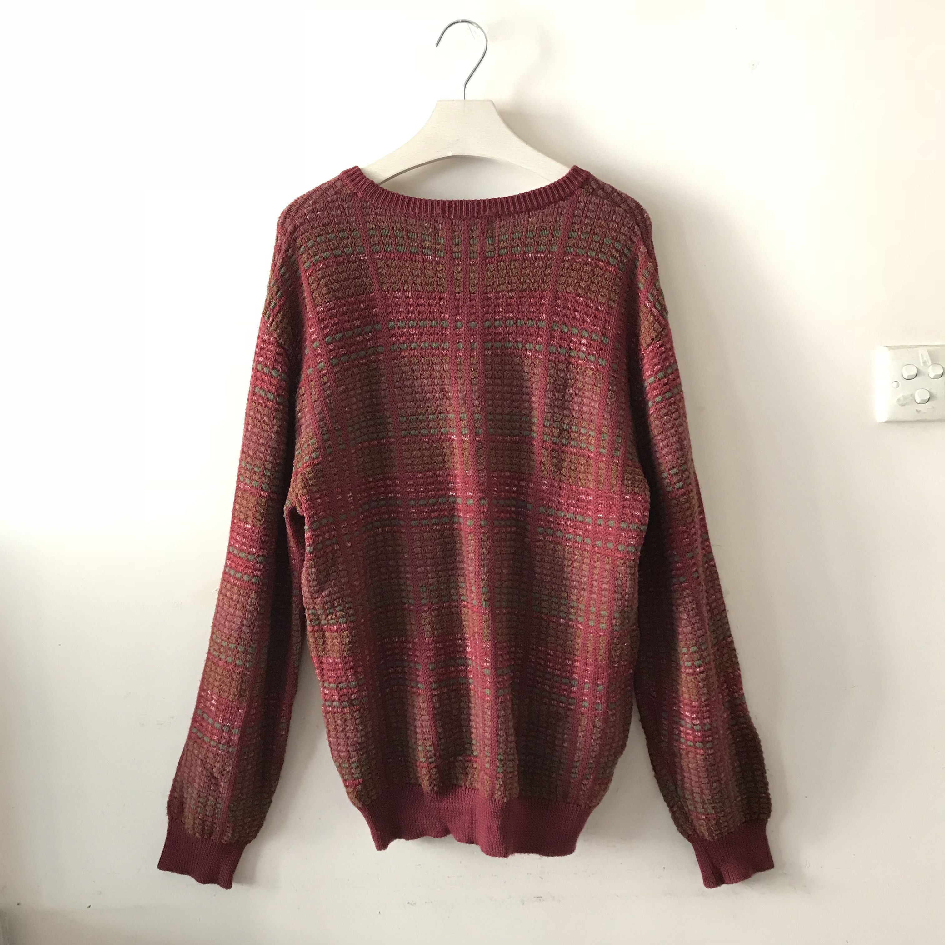 Japanese Brand × Other × Vintage Red and green wool jumper Made in Japan Size US M / EU 48-50 / 2 - 4 Thumbnail