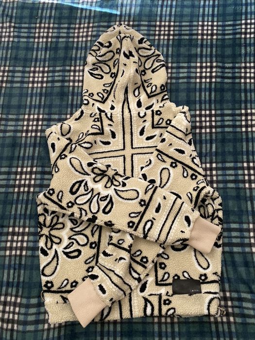 Amiri Amiri Bandana Print Fleece Hoodie Natural Grailed