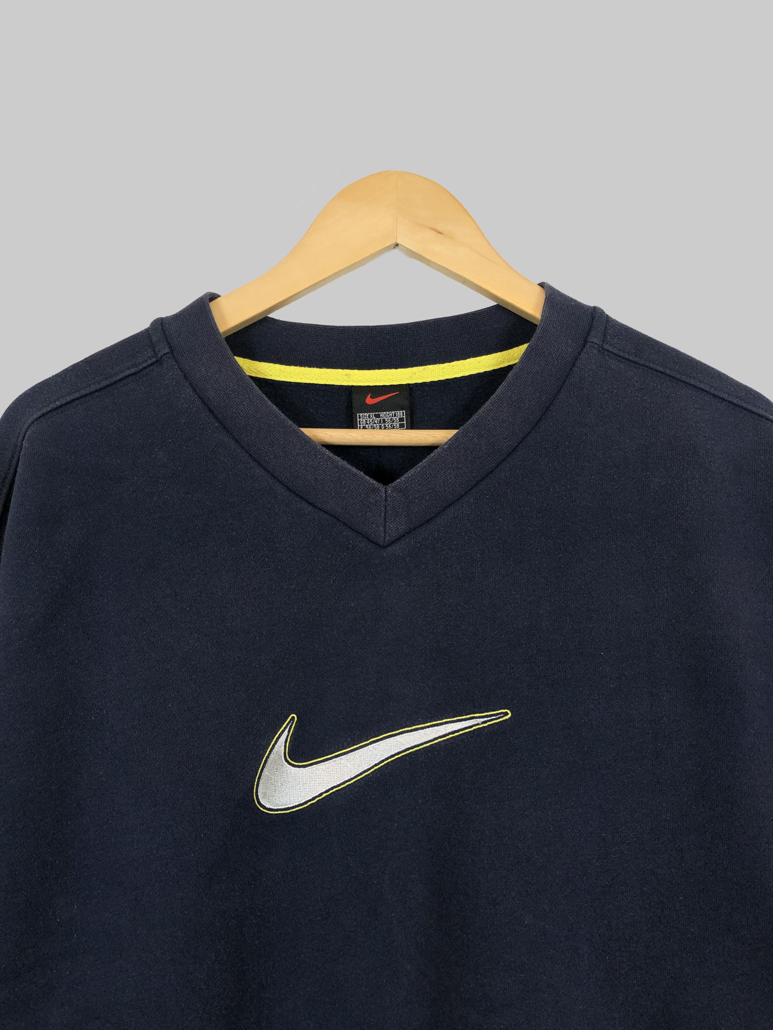 Nike Vintage 90s Nike Center Swoosh Big Logo sweatshirts Size US XL / EU 56 / 4 - 3 Thumbnail