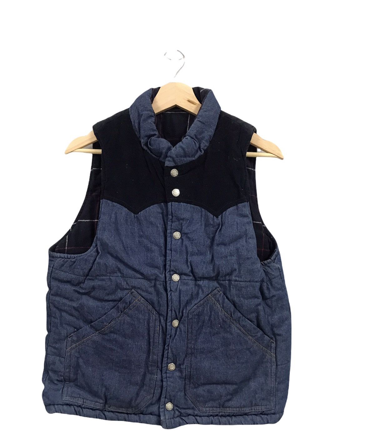 Grn Revirsble Button Vest Jacket