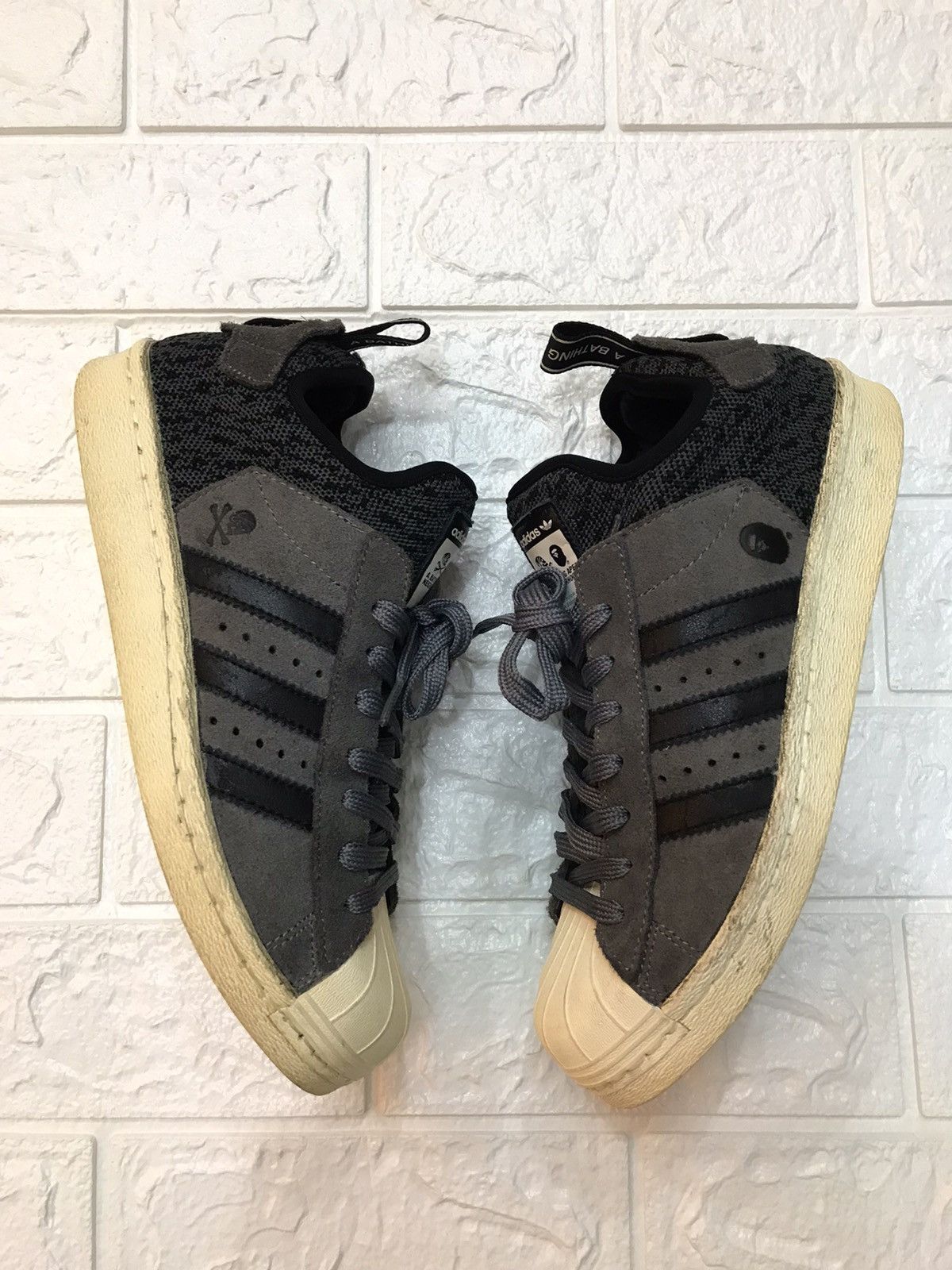 Adidas Bape Neighborhood BAPE x Neighborhood x Superstar Boost Grey Black 2017 Grailed