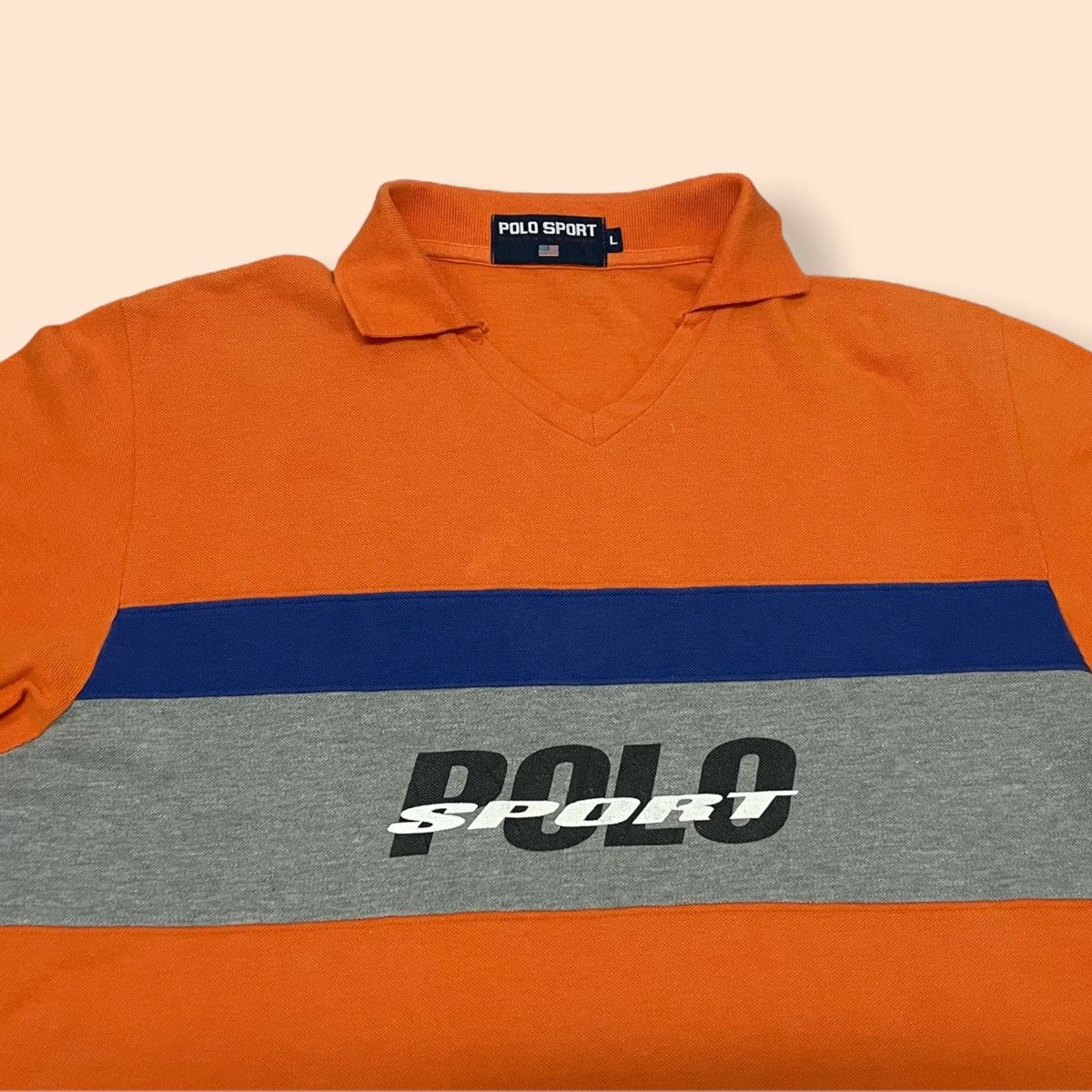 RALPH LAUREN Vintage 90's Polo Sport Rugby Style Polo Tee L
