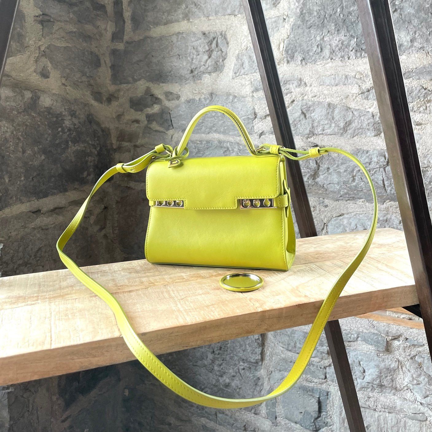 Delvaux Delvaux Lime Green Supply Leather PM Tempete Top Handle Bag Grailed