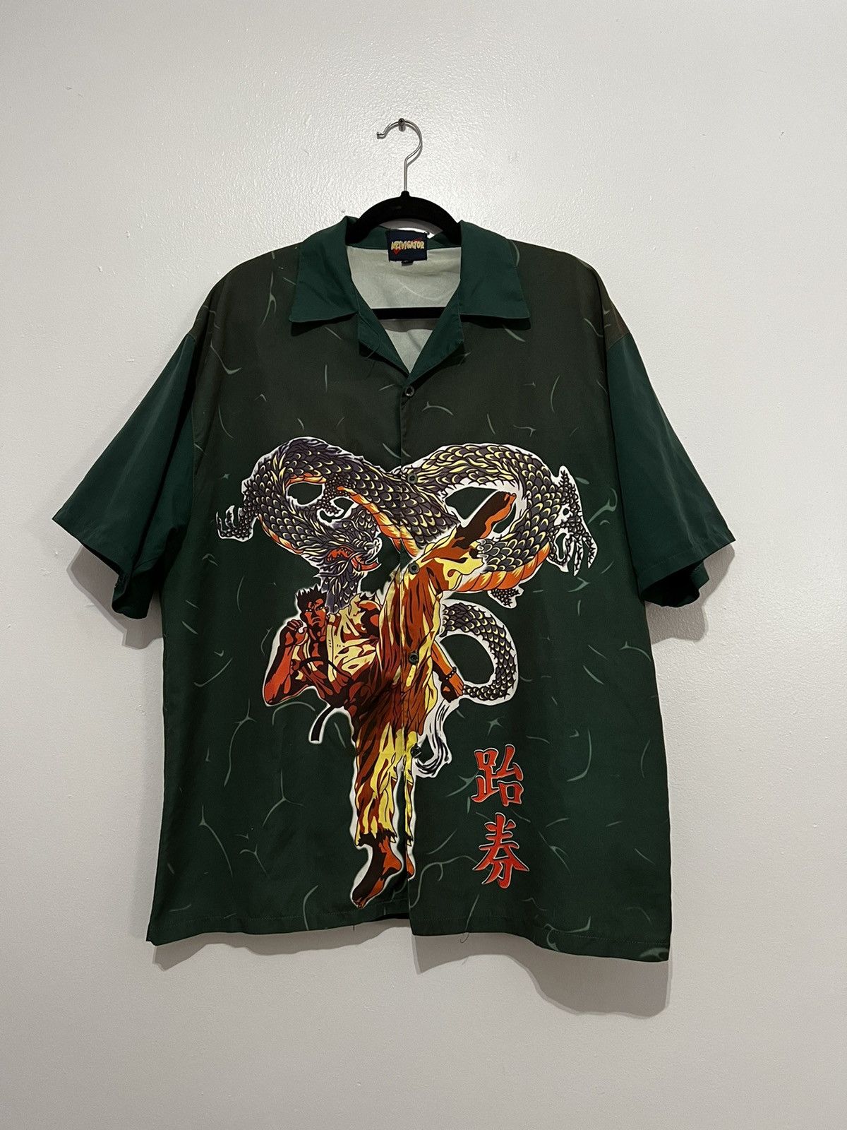 Japanese Brand Vintage Dragon Fighter Button Shirt Street Fighter Ryu Style Size US XL / EU 56 / 4 - 1 Thumbnail