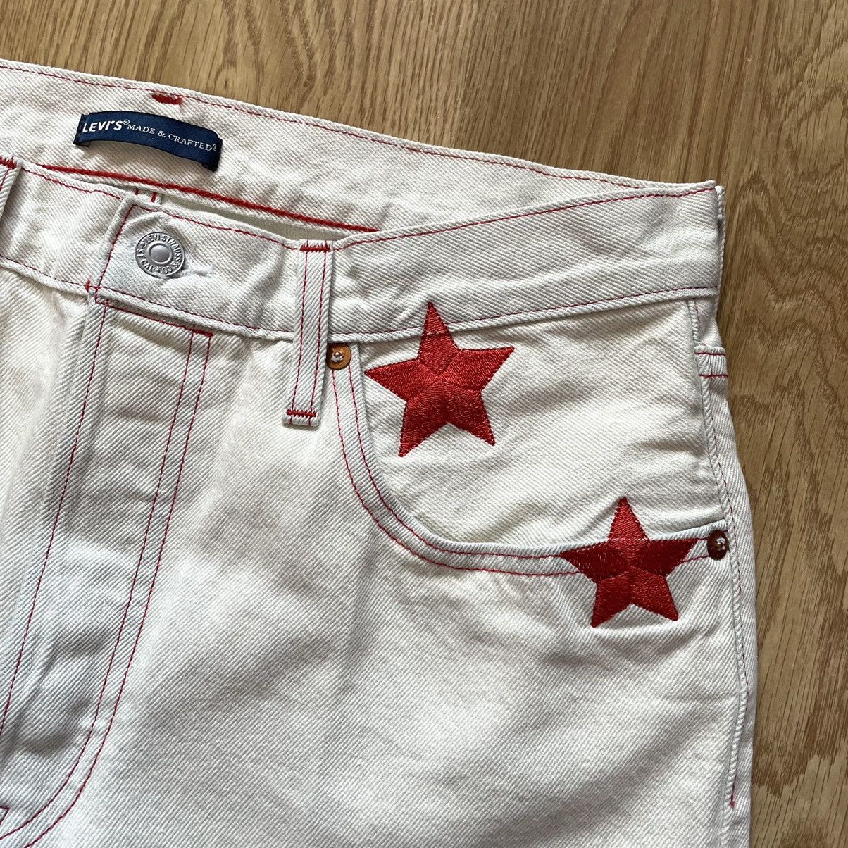 Levi's Rare Levis 501 Embroidered Stars Milk Cream White Jeans Pant Size US 30 / EU 46 - 10 Thumbnail