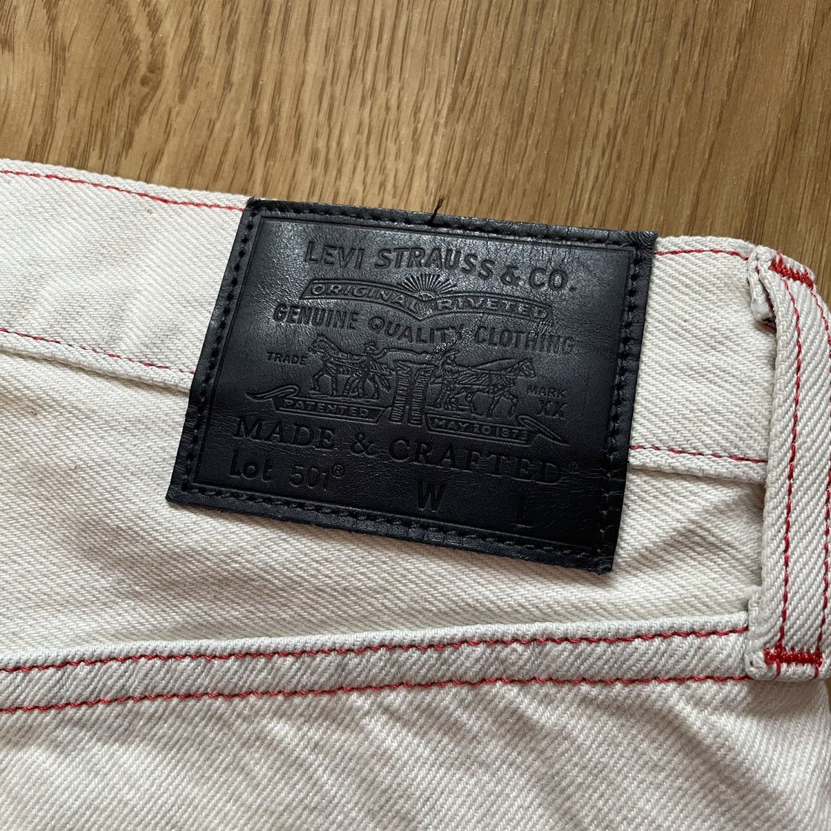 Levi's Rare Levis 501 Embroidered Stars Milk Cream White Jeans Pant Size US 30 / EU 46 - 7 Thumbnail