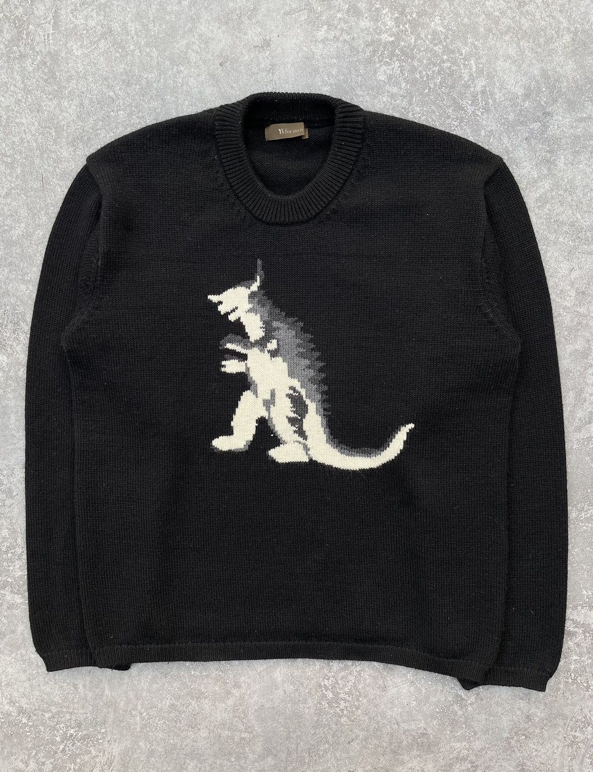 Yohji Yamamoto Y’s For Men 90s Black Godzilla Knit Sweater Grailed