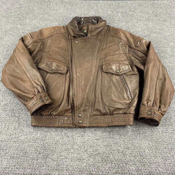 Adventure Bound レザー ボンバージャケット　Thinsulate Vintage Adventure Bound Originals Medium Leather Thinsulate Zip Up