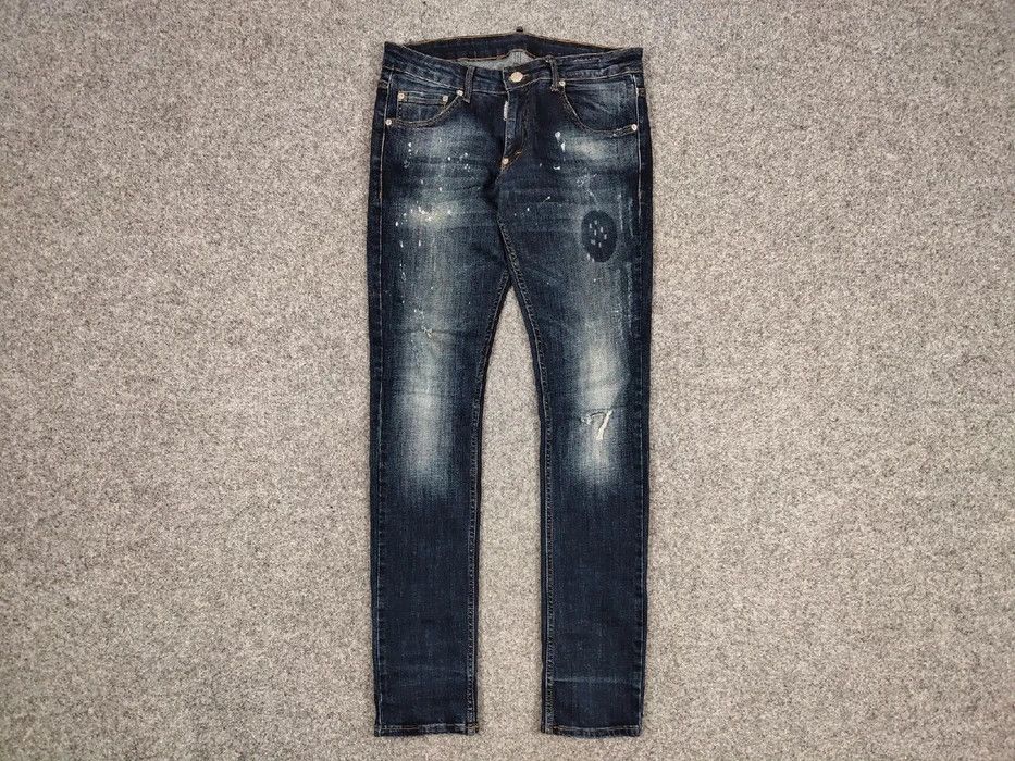 Dsquared2 Authentic Dsquared2 Slim Fit Jeans Distressed Blue Denim Size US 31 - 1 Thumbnail