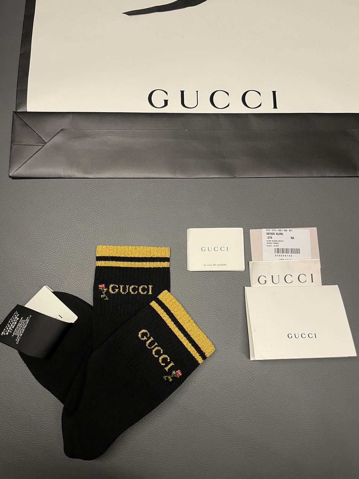 Gucci Brand NEW Super Runway Limited Edition Embroidery Logo Socks Size ONE SIZE - 14 Thumbnail