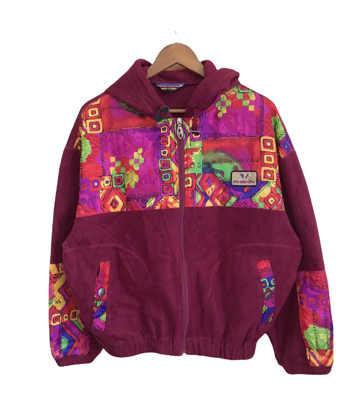 Japanese Brand PHENIX COLORBLOCK FLEECE JACKET Size US M / EU 48-50 / 2 - 1 Thumbnail