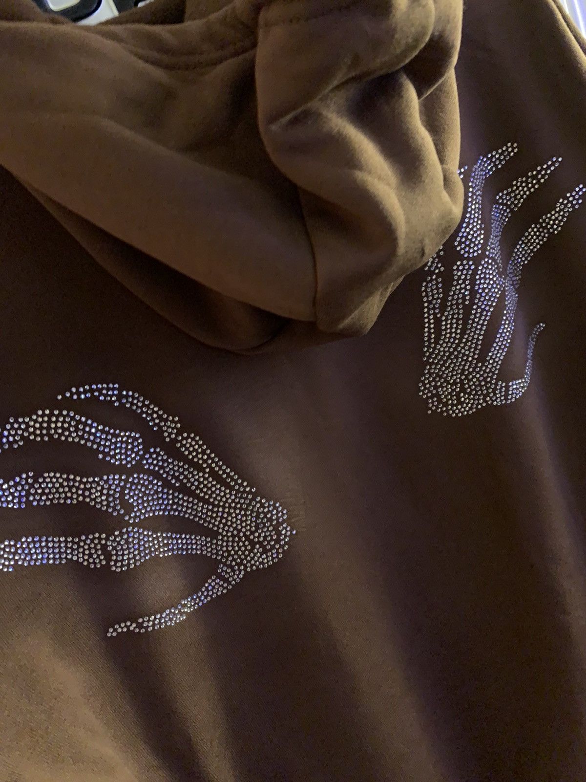 Vintage Rhinestones Skeleton Hands Zip Up Hoodie | Grailed