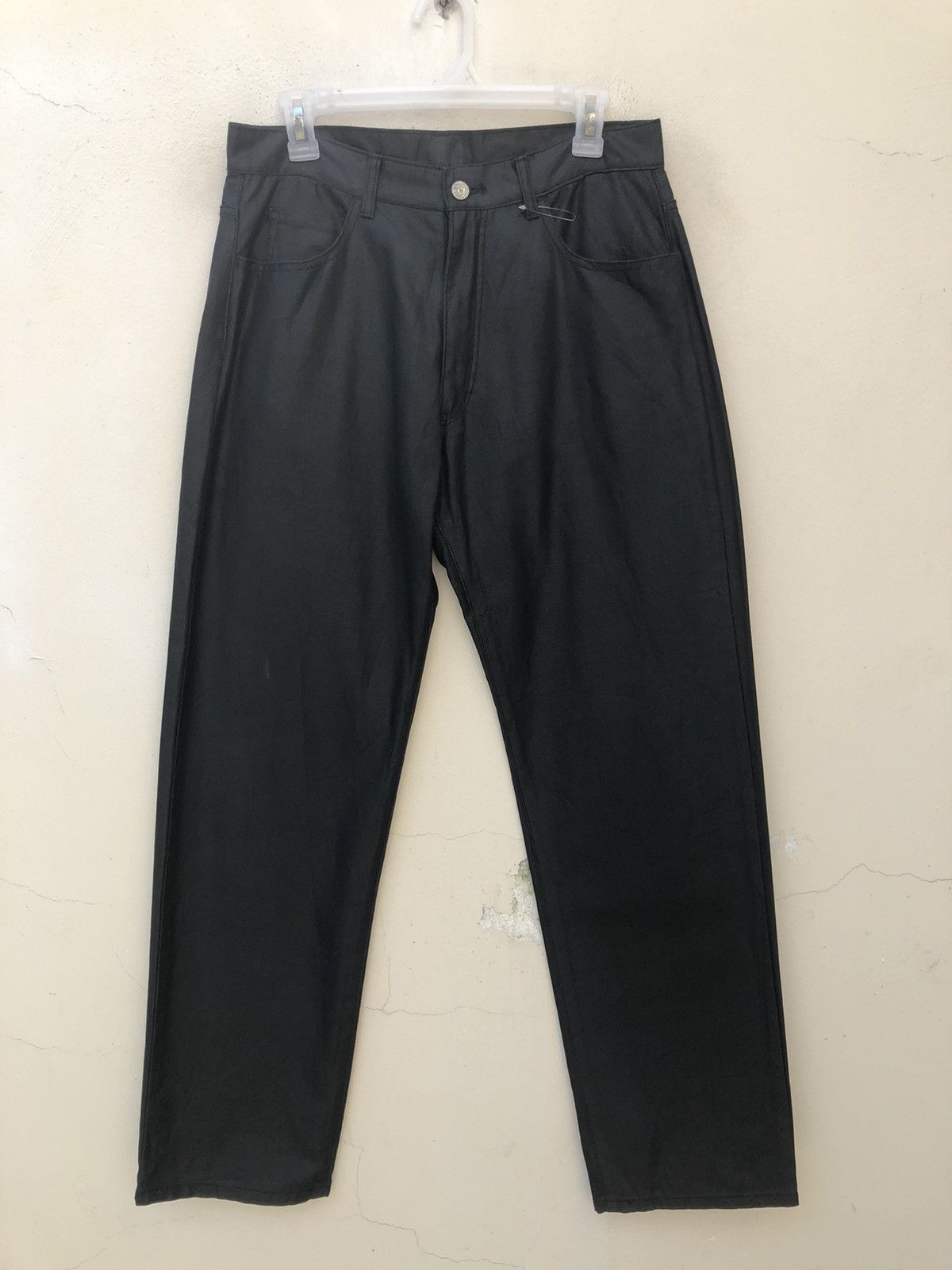 Beams Plus Vintage 1990s Beams Japan Coated Black Jeans Size US 32 / EU 48 - 1 Thumbnail