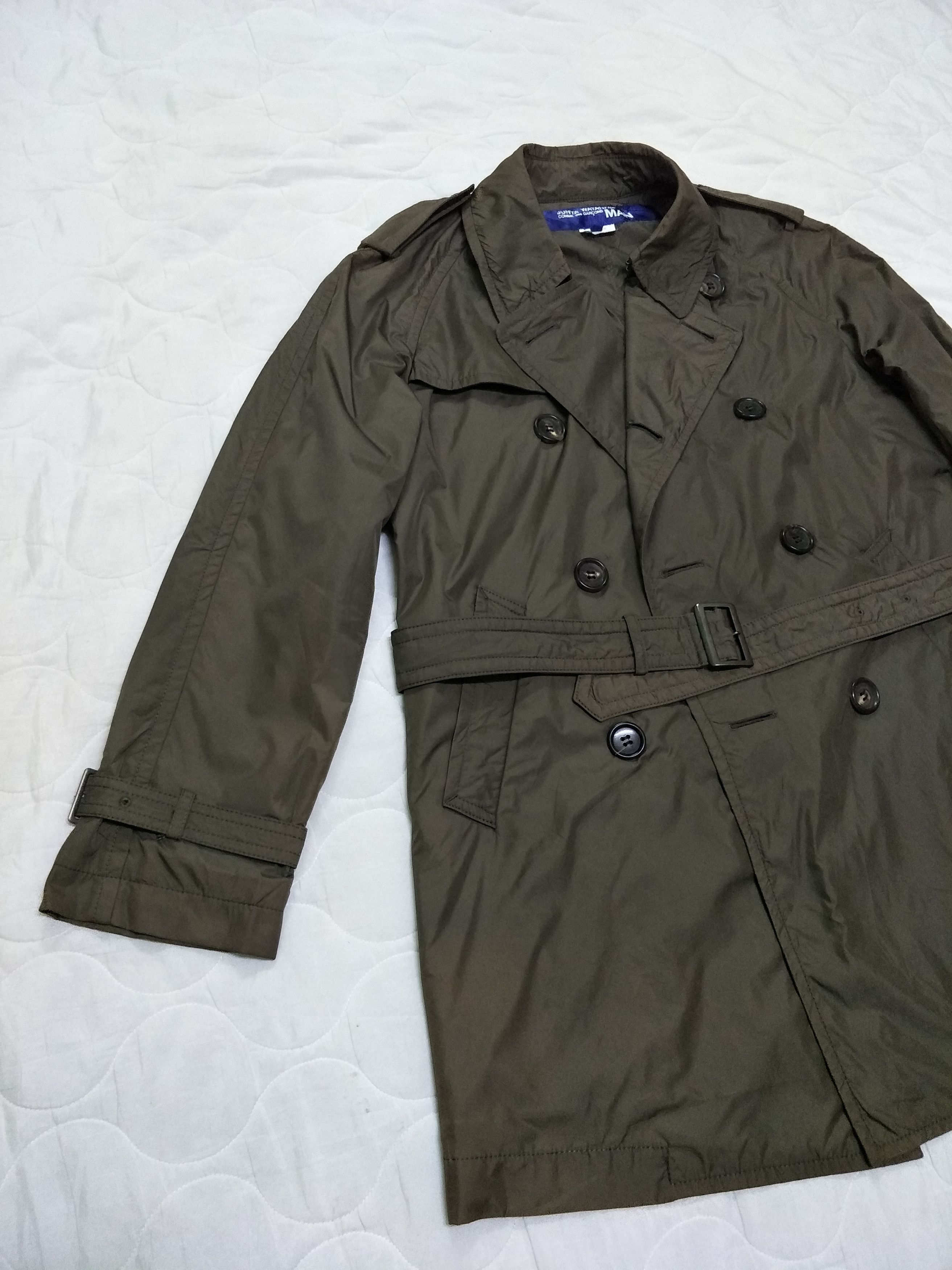 Comme des Garcons 08 Junya Watanabe Man CDG Olive Army Double Breast Coat Size US S / EU 44-46 / 1 - 5 Thumbnail