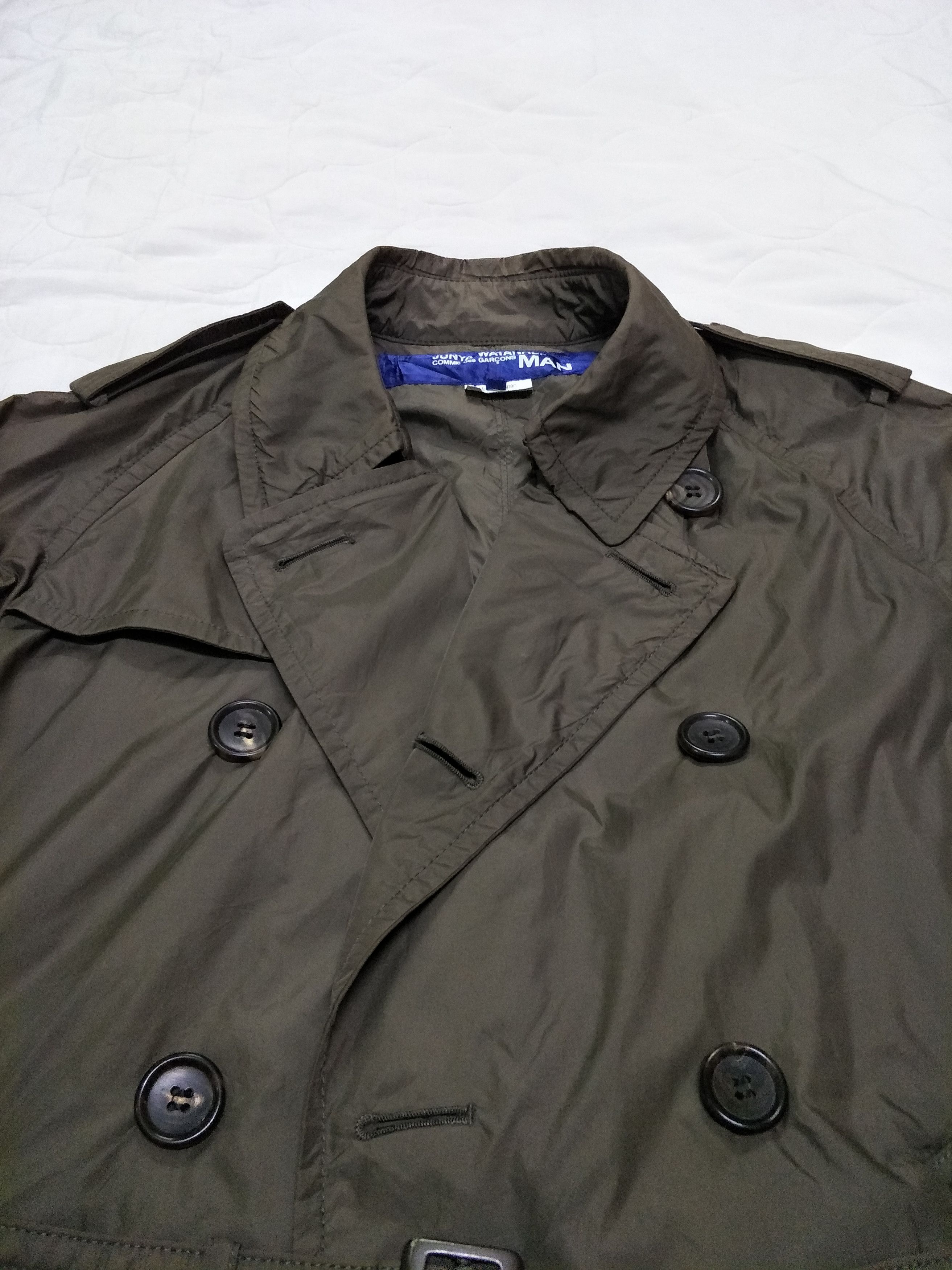 Comme des Garcons 08 Junya Watanabe Man CDG Olive Army Double Breast Coat Size US S / EU 44-46 / 1 - 3 Thumbnail