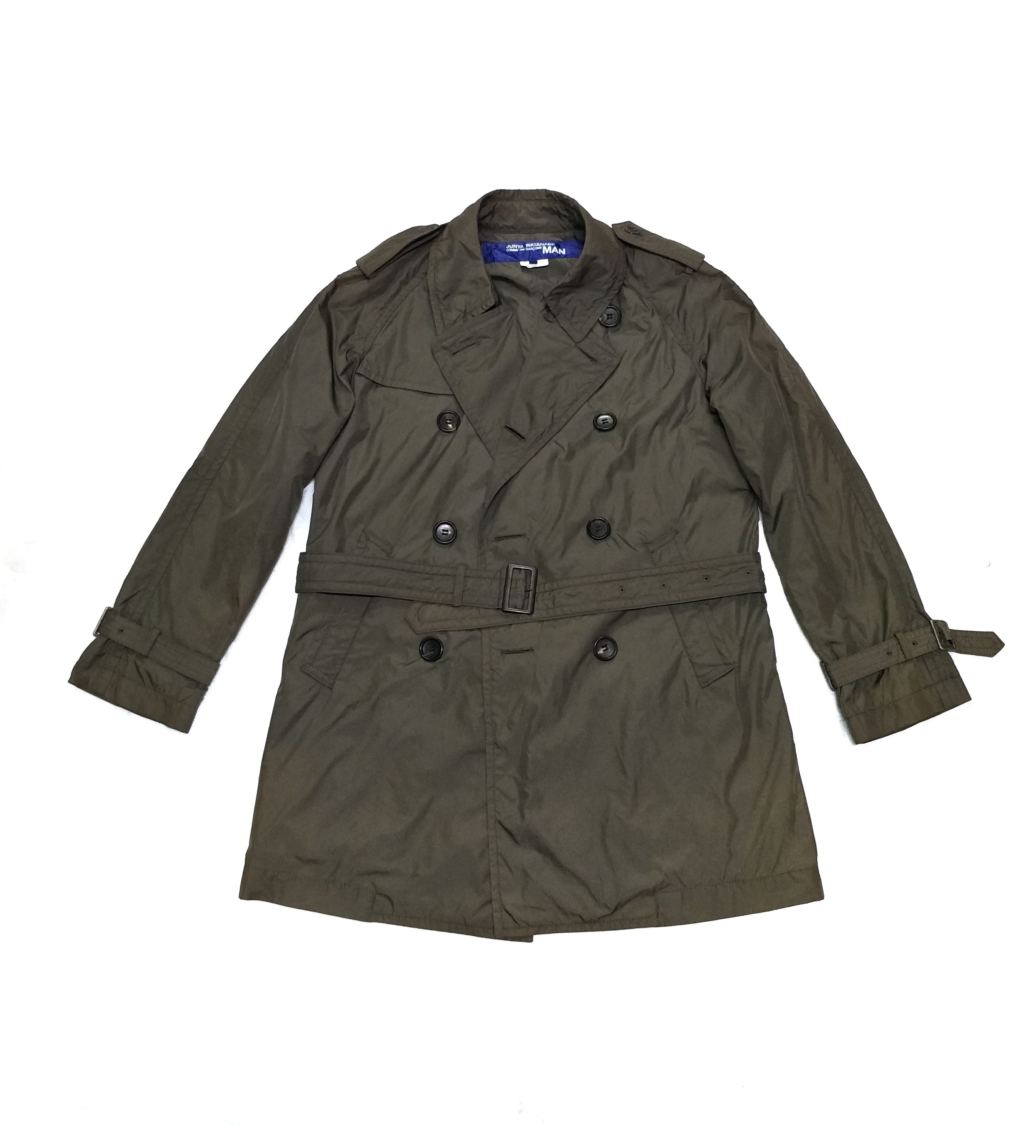 Comme des Garcons 08 Junya Watanabe Man CDG Olive Army Double Breast Coat Size US S / EU 44-46 / 1 - 1 Thumbnail