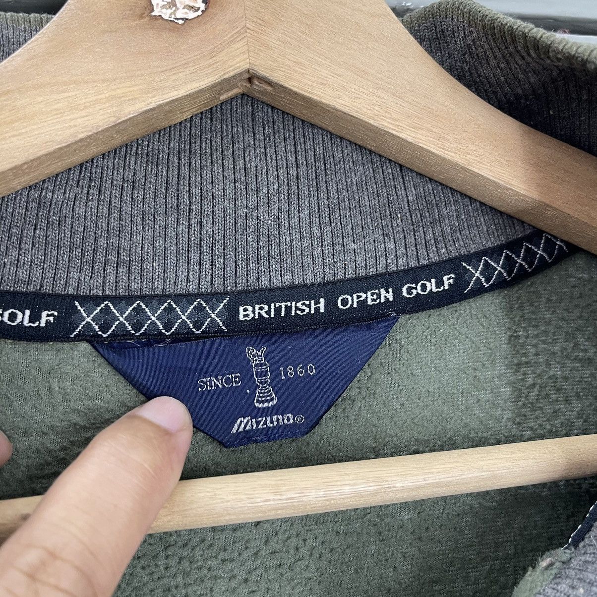 Japanese Brand Vintage Mizuno British Open Golf Collar Fleece Oversize XL Size US XL / EU 56 / 4 - 7 Thumbnail