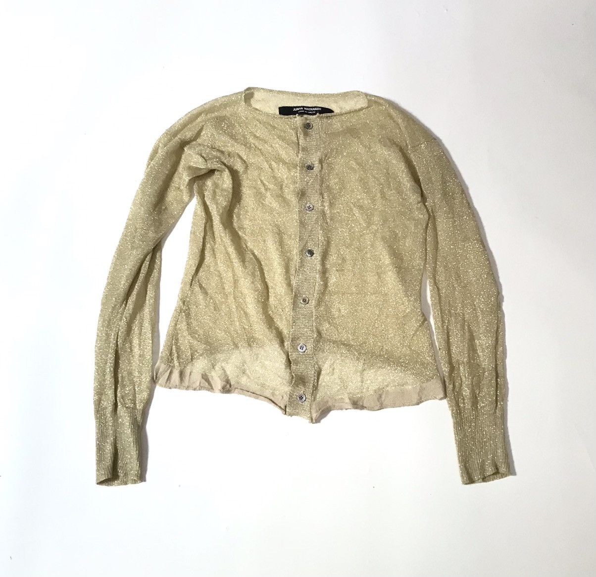 Junya Watanabe Vintage junya watanabe cdg gold glitter cardigan | Grailed