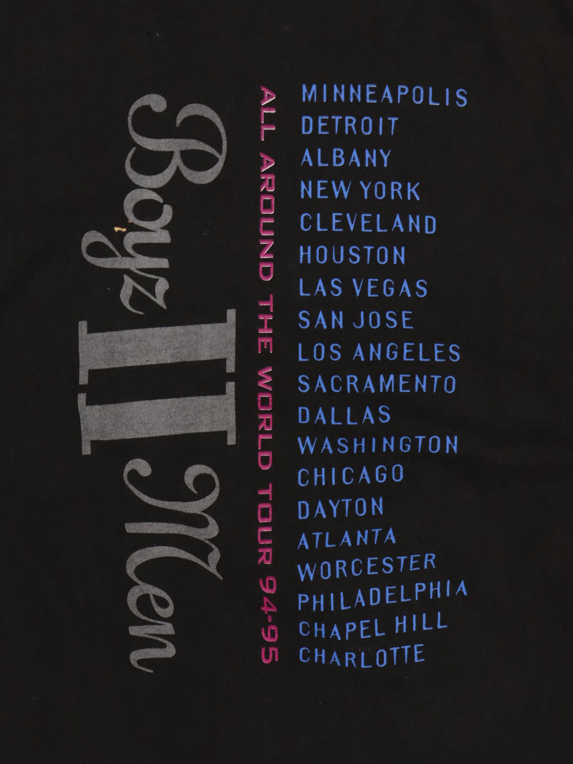 Band Tees × Rap Tees × Vintage Vintage 90's Boyz 2 Men All Around The World Tour R&B Shirt Size US XL / EU 56 / 4 - 15 Thumbnail