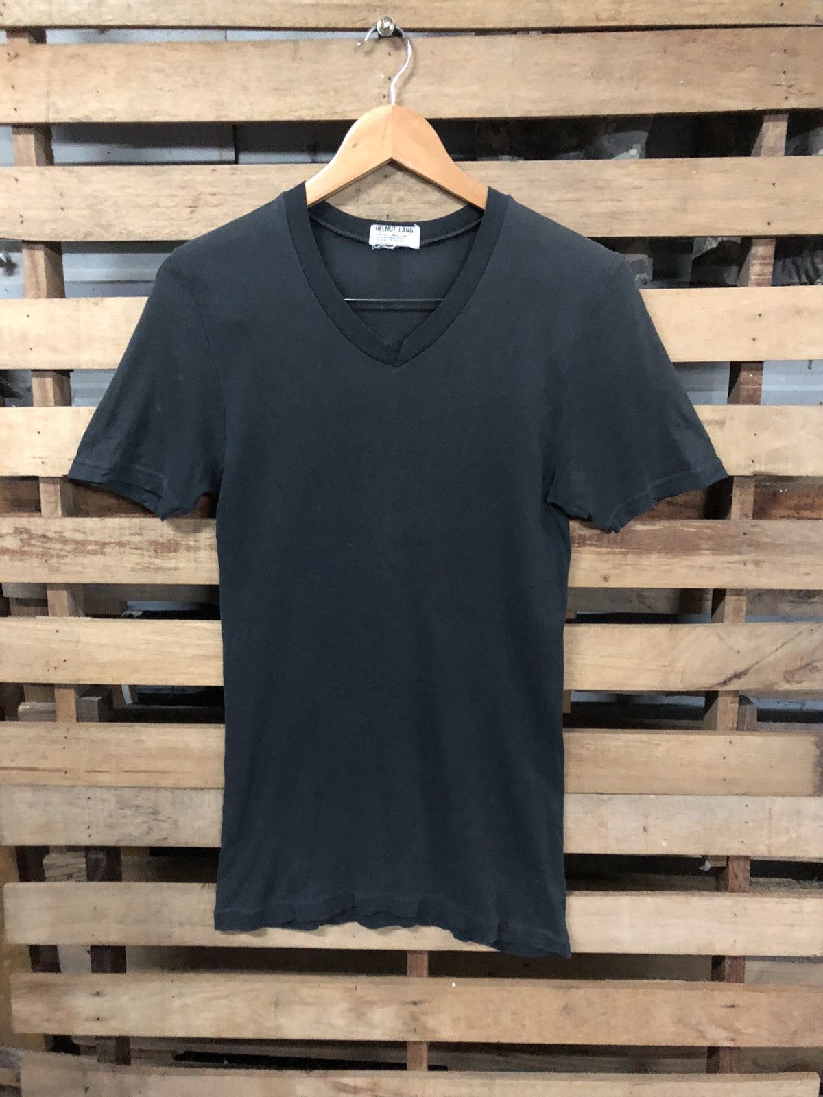 Helmut Lang Vintage Helmut Lang V collar Strech Tshirt Size US S / EU 44-46 / 1 - 1 Thumbnail