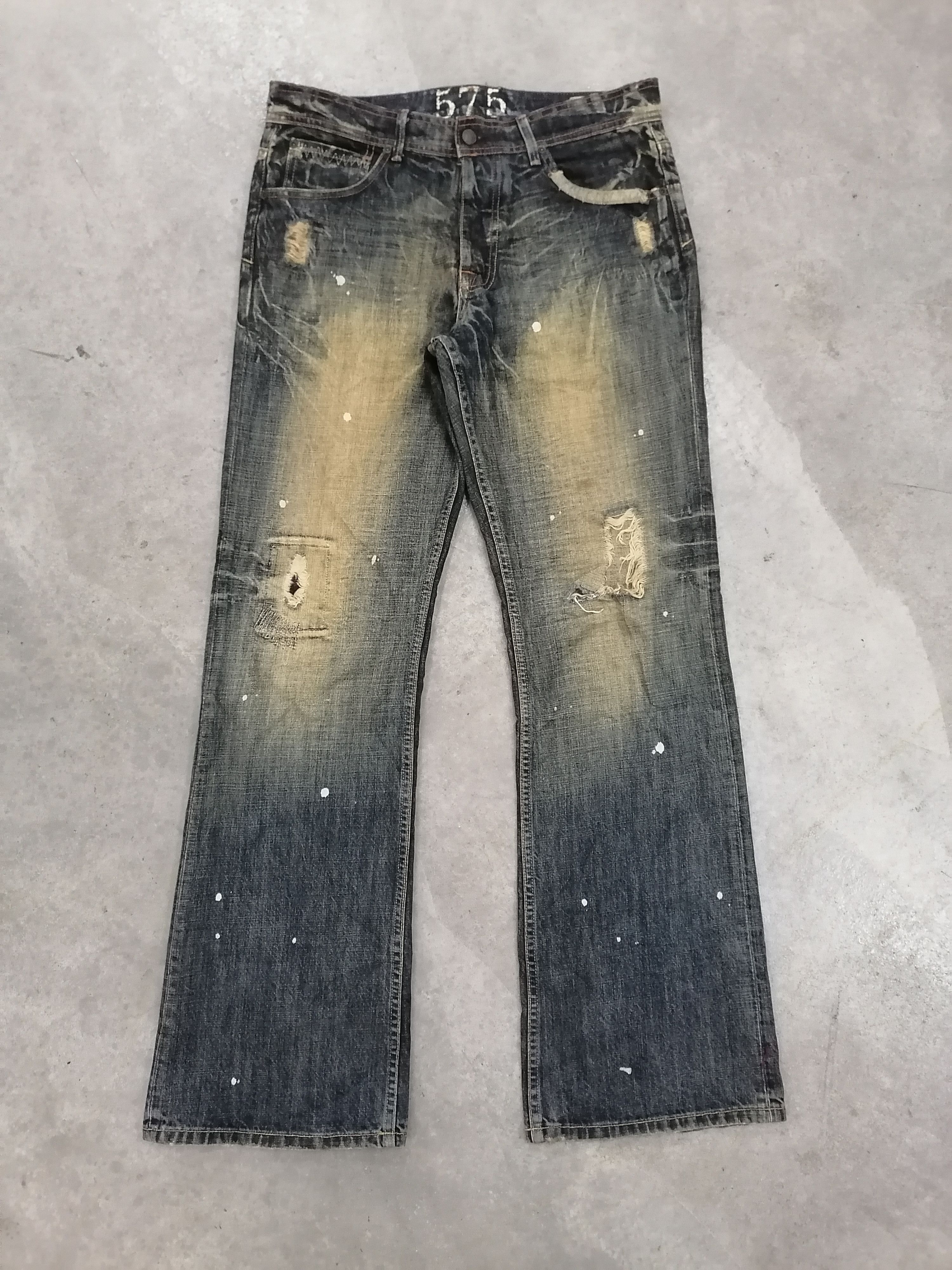 Distressed Camouflage Patchwork Jeans main image 0