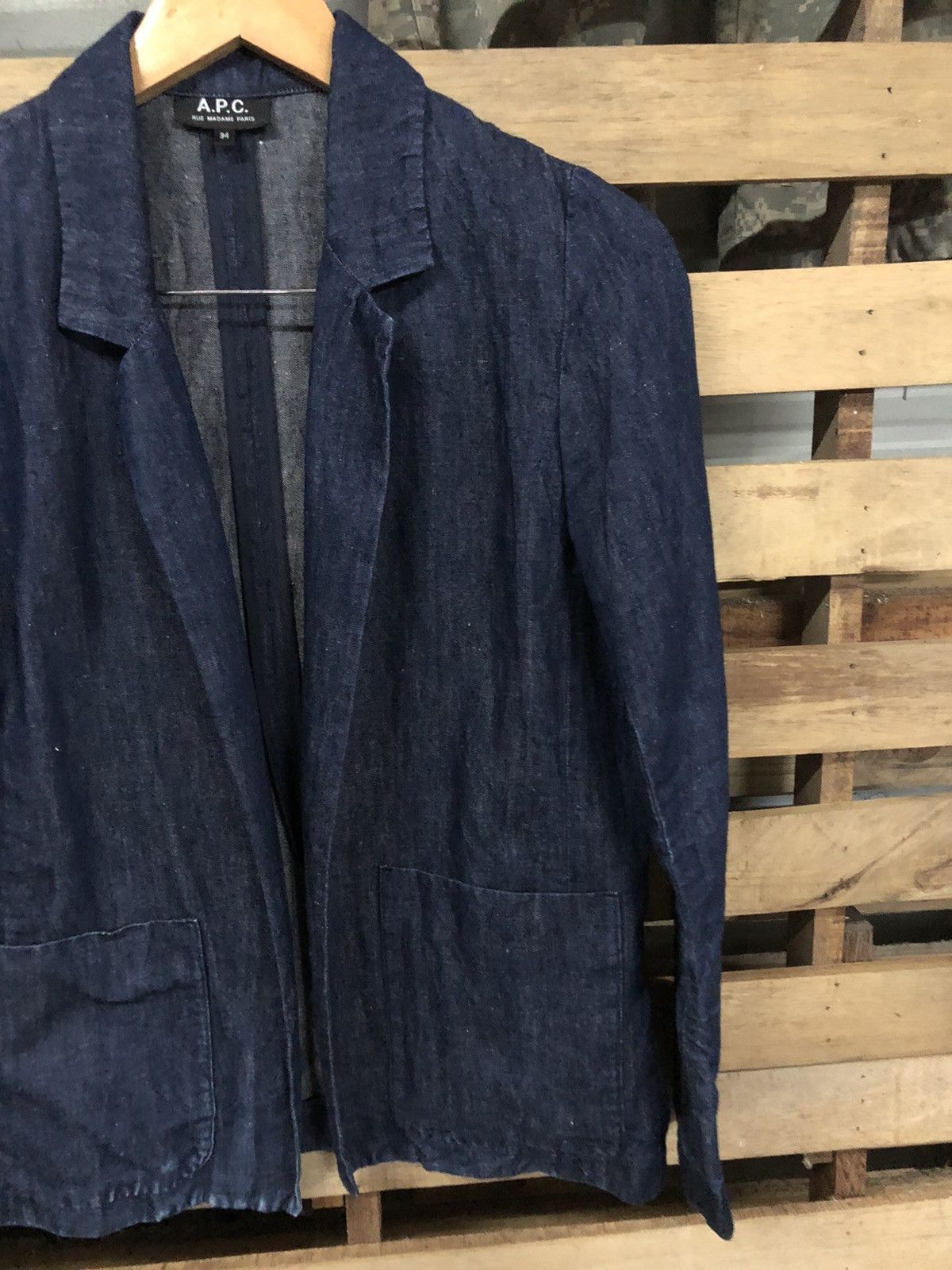 A.P.C. A.P.C Denim Buttonless suit jacket design Size US XS / EU 42 / 0 - 4 Thumbnail