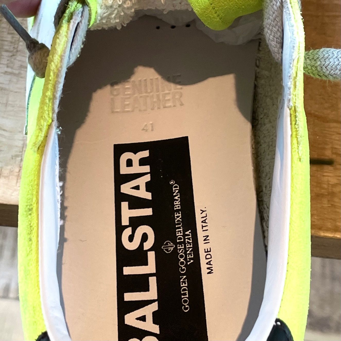 Golden Goose Golden Goose Neon Yellow Ballstar Paint Splattered Sneakers Size US 8 / EU 41 - 8 Thumbnail