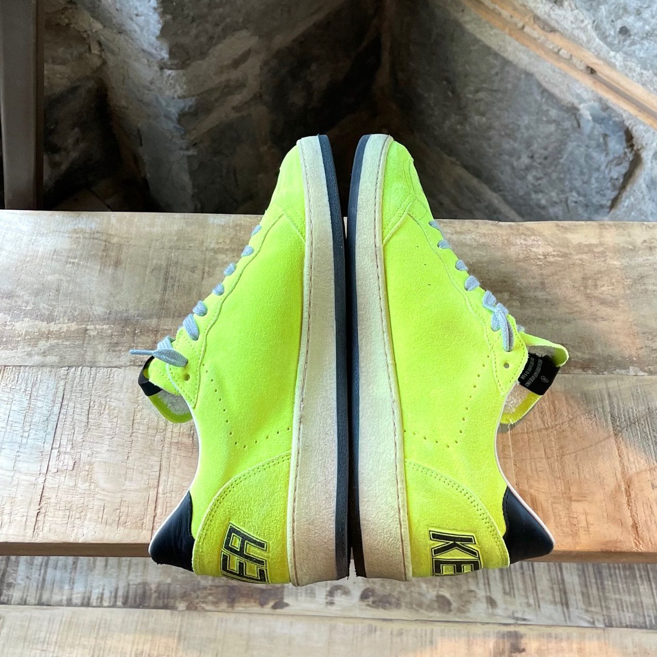 Golden Goose Golden Goose Neon Yellow Ballstar Paint Splattered Sneakers Size US 8 / EU 41 - 7 Thumbnail
