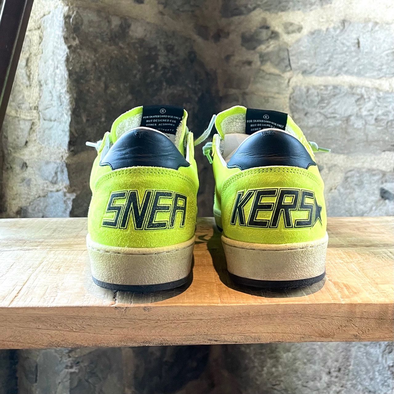 Golden Goose Golden Goose Neon Yellow Ballstar Paint Splattered Sneakers Size US 8 / EU 41 - 4 Thumbnail