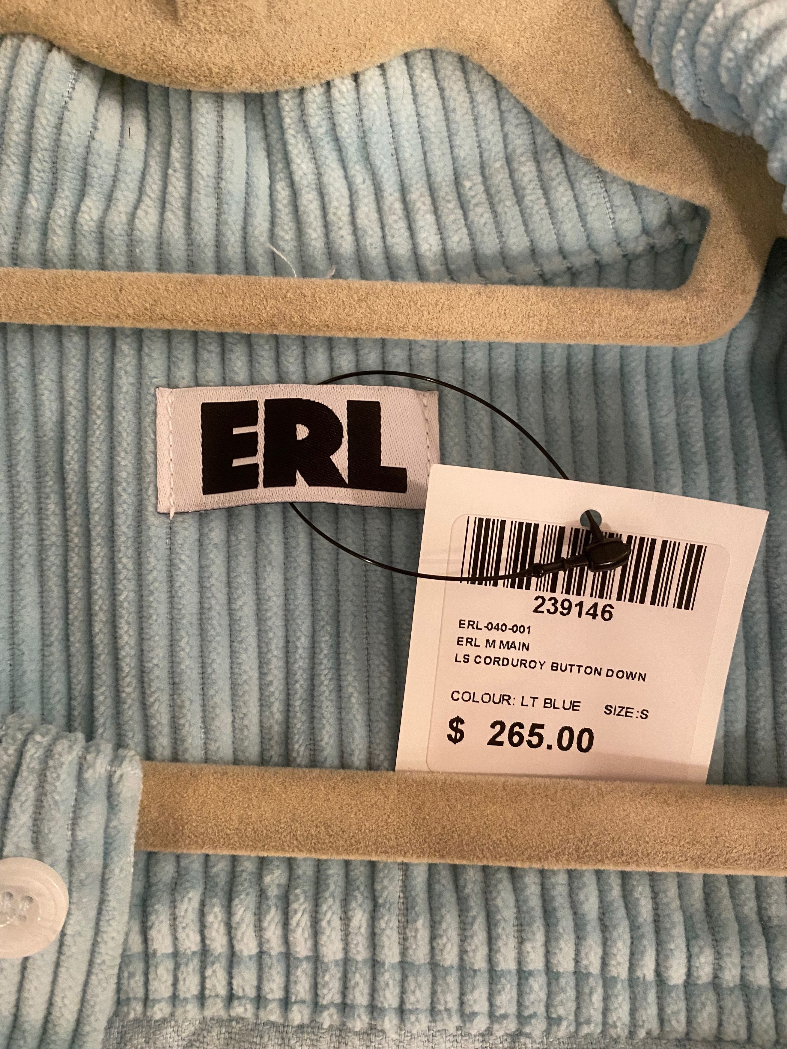 ERL ERL Light Blue Corduroy Shirt Size US S / EU 44-46 / 1 - 6 Thumbnail