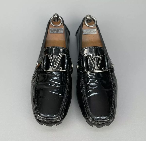 Louis Vuitton Black Patent Leather Monte Carlo Driving Loafers