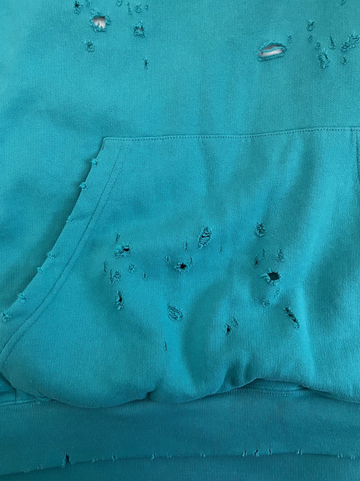Balenciaga Balenciaga Blue Destroyed Logo Hoodie Size US S / EU 44-46 / 1 - 4 Thumbnail