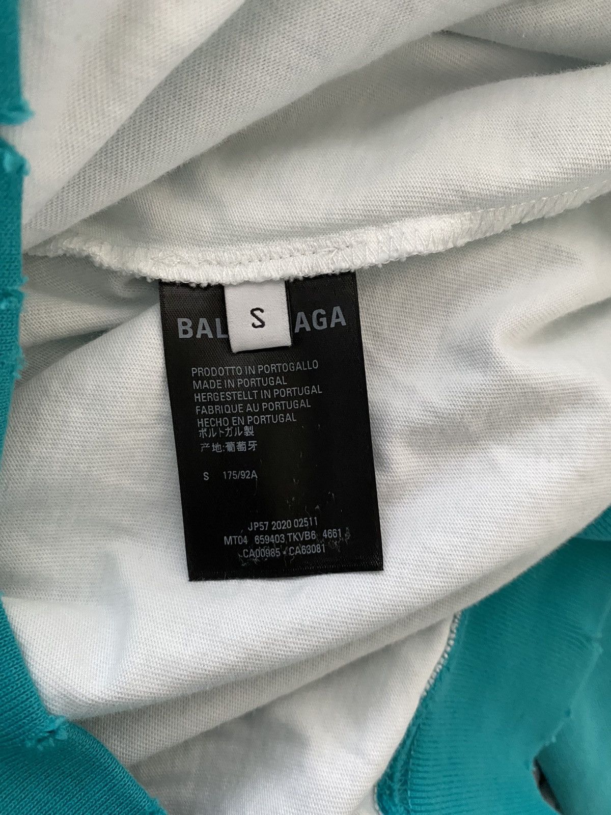 Balenciaga Balenciaga Blue Destroyed Logo Hoodie Size US S / EU 44-46 / 1 - 6 Thumbnail