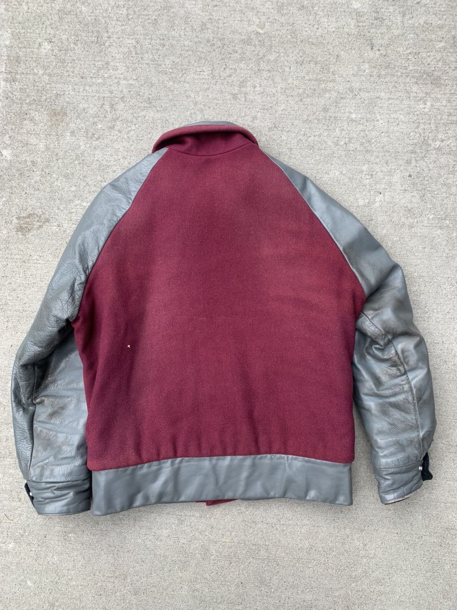 Vintage Vintage 1980’s Blank Wool & Leather Letterman Varsity Jacket Size US XL / EU 56 / 4 - 6 Thumbnail